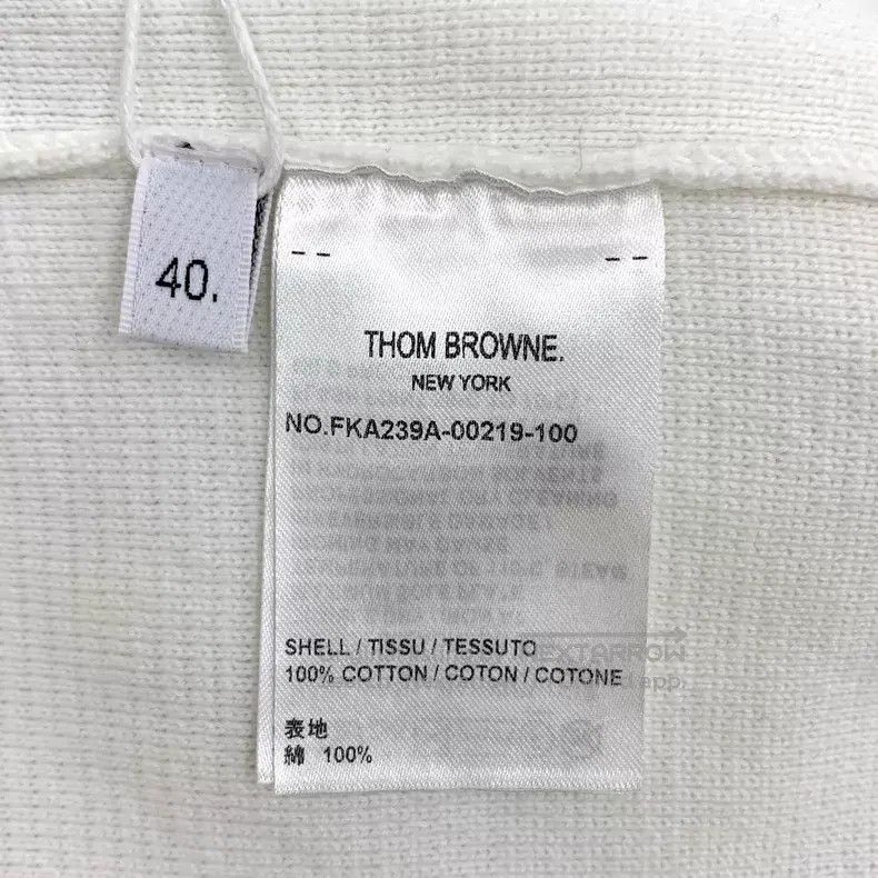 Thom Browne Thom Browne White Classic Four Bar Cotton Round Neck Long Size US XXS / EU 40 - 6 Thumbnail