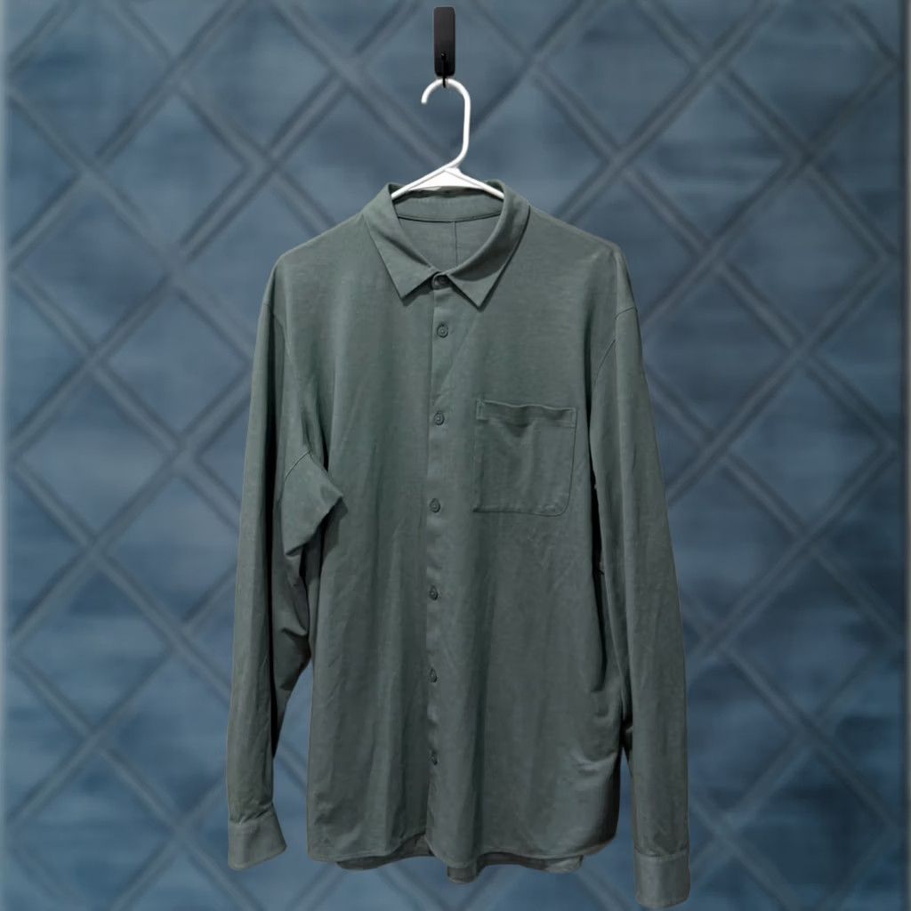 Lululemon Lululemon Commission Performance Button Down Shirt Stretch Green Men's XL Size US XL / EU 56 / 4 - 1 Thumbnail
