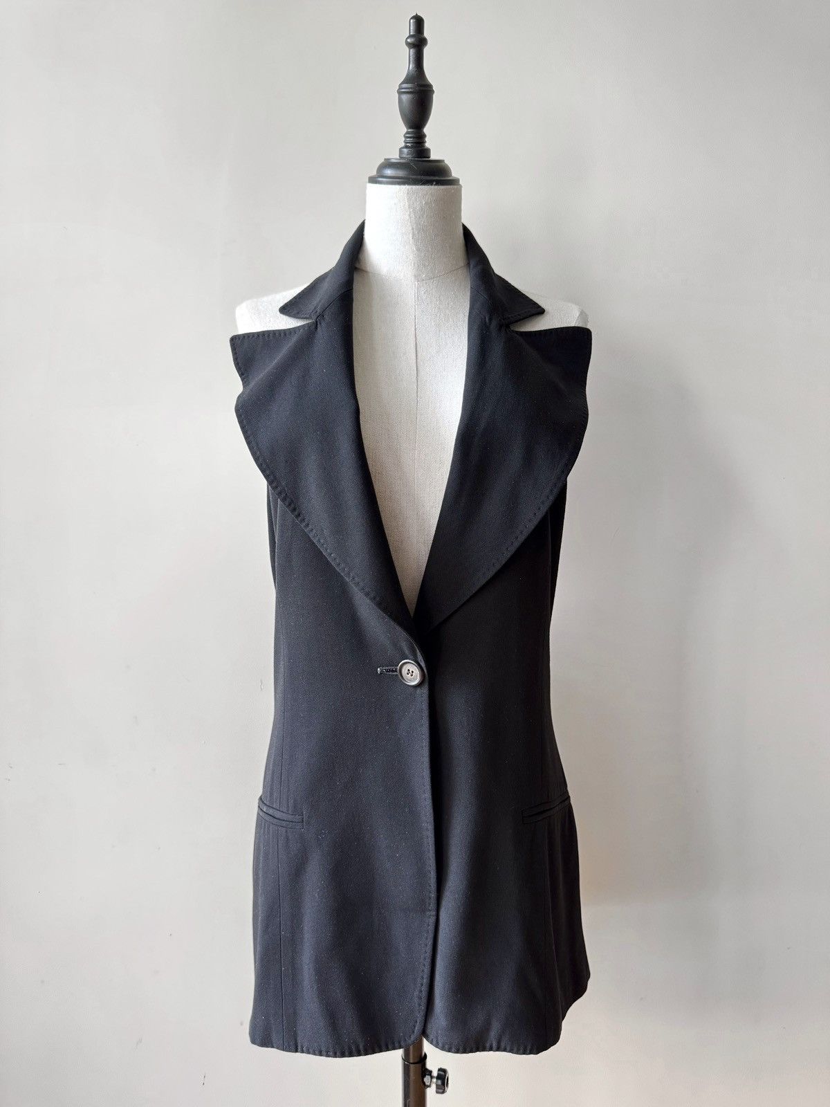 Ann Demeulemeester Ann Demeulemeester SS96 Backless Peak Lapel Vest Size 40S - 7 Thumbnail