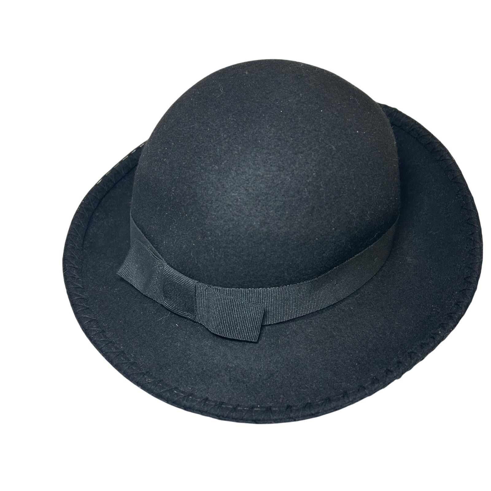 Vintage Vintage Classic Black Wool Hat Bowler Hat Made in Italy Hat Size ONE SIZE - 1 Thumbnail