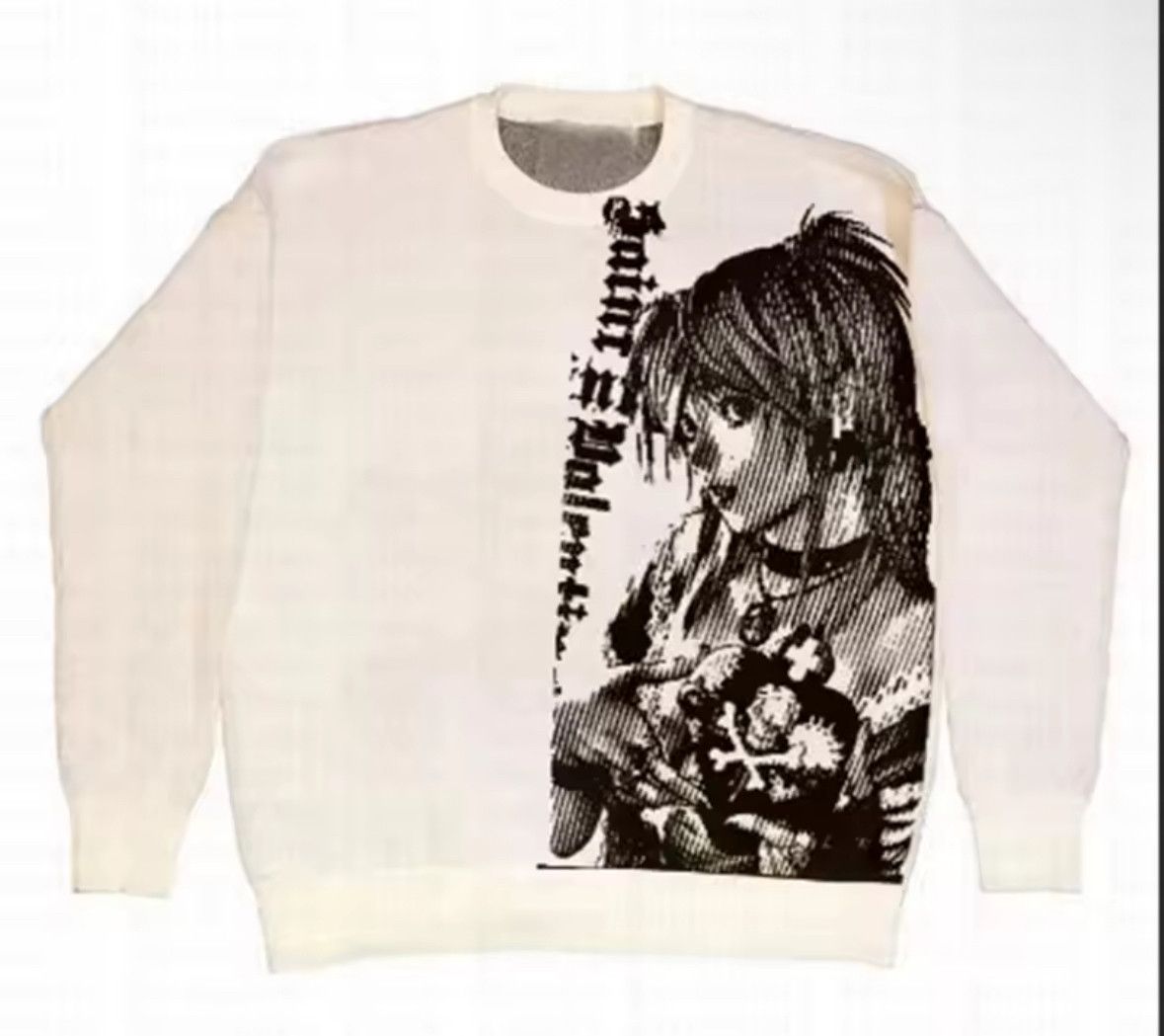Other Street Vintage Retro Anime Girl Jacquard Knitwear Size US L / EU 52-54 / 3 - 3 Thumbnail