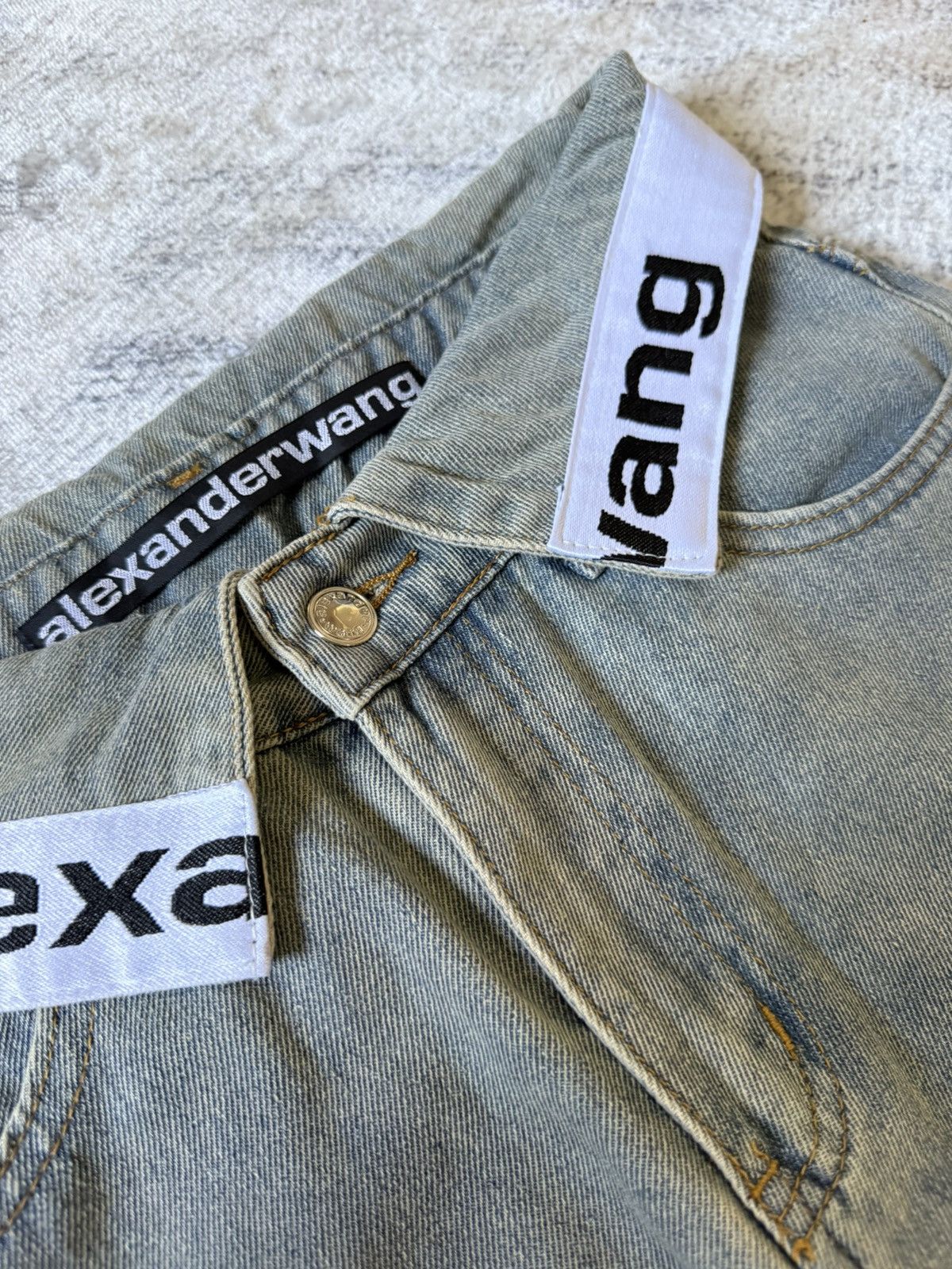 Alexander Wang Alexander Wang Trompe L’oeil Collar Waist Baggy Loose Jeans Size US 27 - 14 Thumbnail
