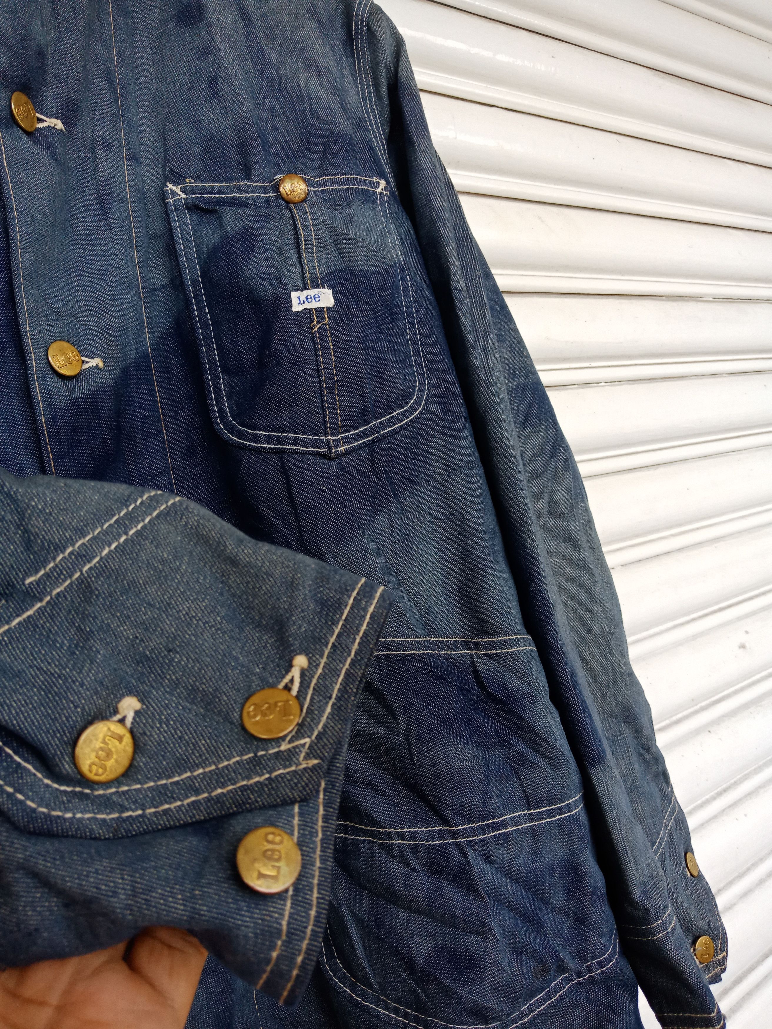 Lee 70s Lee Blanket Washed Blue Faded Chore Denim Jacket Size US L / EU 52-54 / 3 - 9 Thumbnail
