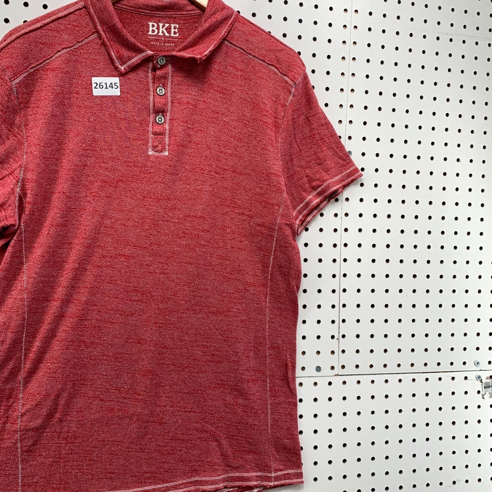 Vintage Buckle Polo Red Adult Large Cotton Blend Short Sleeve Button Collared Men Size US L / EU 52-54 / 3 - 4 Thumbnail