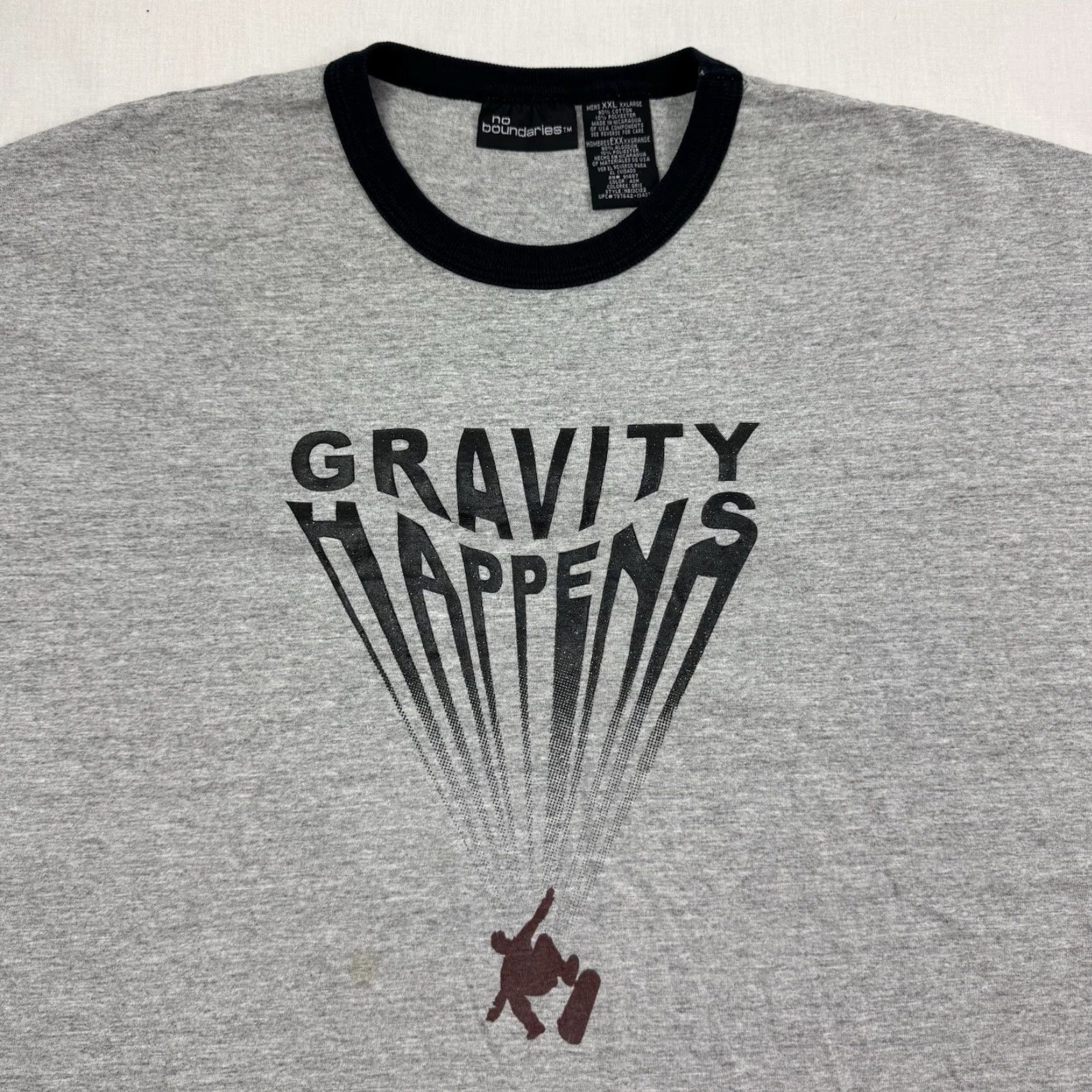 Vintage Vintage No Boundaries Ringer T Shirt Adult 2XL Snowboarding Gravity Happens Y2K Size US XXL / EU 58 / 5 - 3 Thumbnail