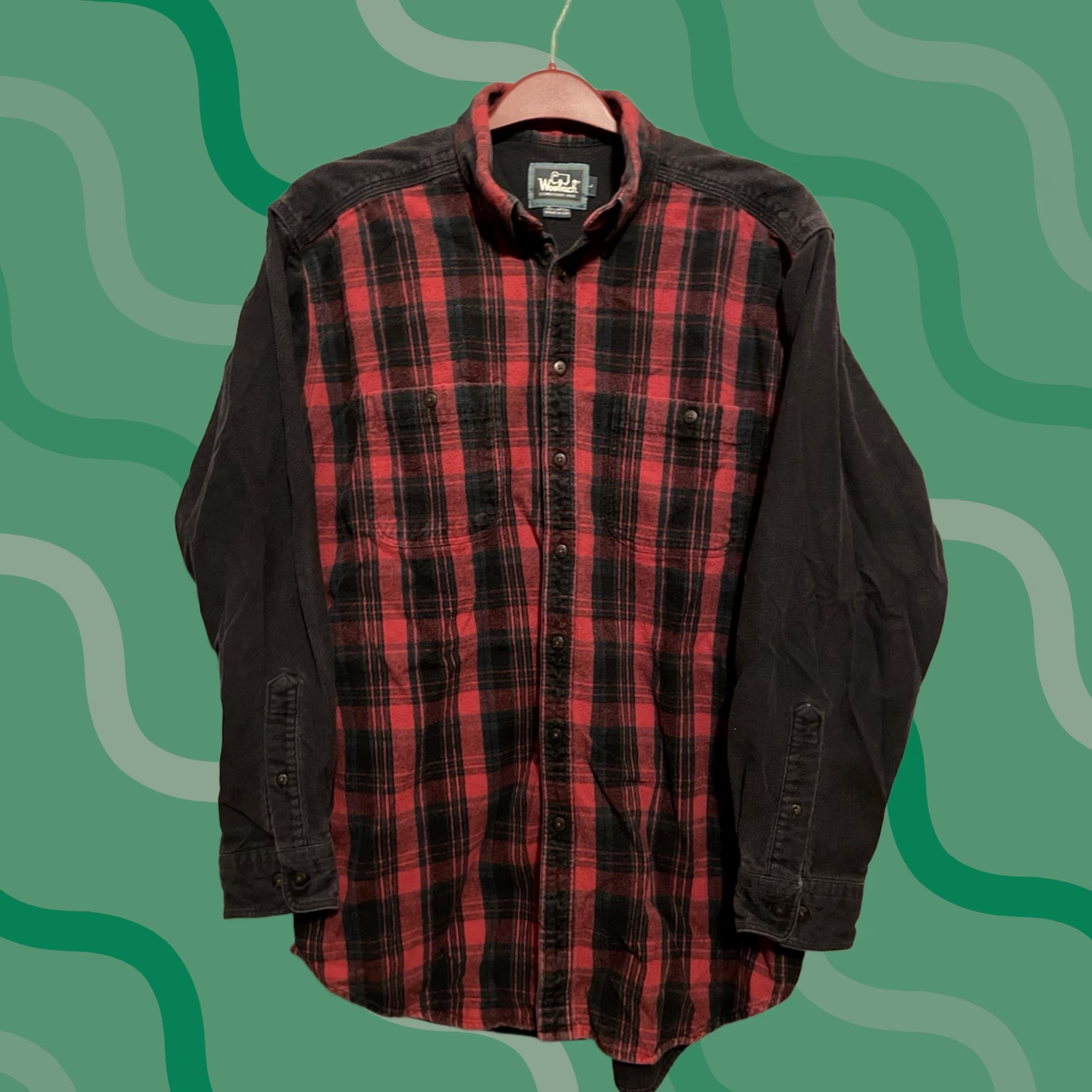 Vintage VINTAGE Woolrich Shirt Mens L Red Plaid Button-Up Long Sleeve Cotton Flannel Pockets USA Size US L / EU 52-54 / 3 - 1 Thumbnail