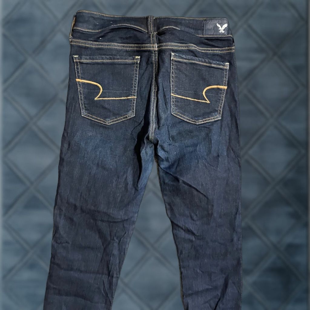 American Eagle Outfitters American Eagle Blue Denim Dark Wash Stretch Jegging Pants 2 Short Solid Size 26" / US 2 / IT 38 - 1 Thumbnail