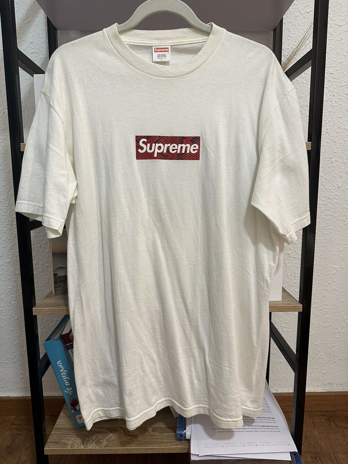 Supreme Supreme Harajuku 2006 Red Snakeskin Box Logo Tee | Grailed