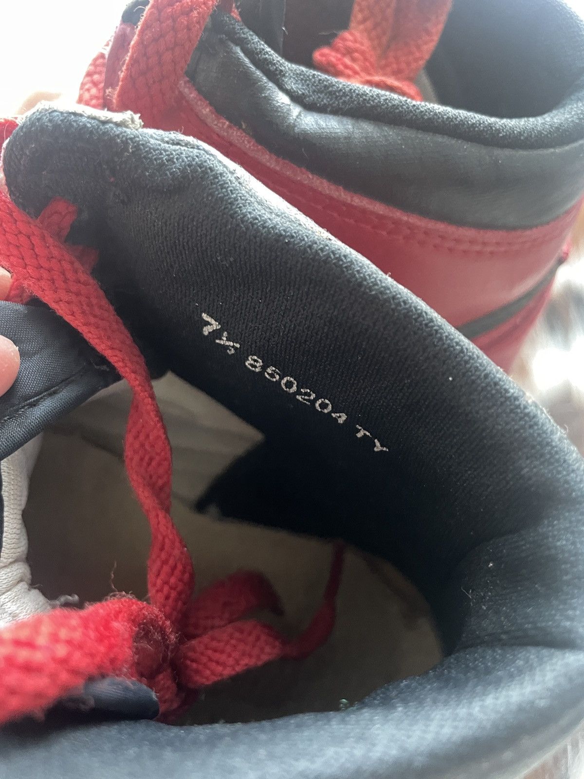 Jordan Brand × Nike × Vintage Nike 1985 Air Jordan 1 black/red sz 7.5 Size US 7.5 / EU 40-41 - 8 Thumbnail