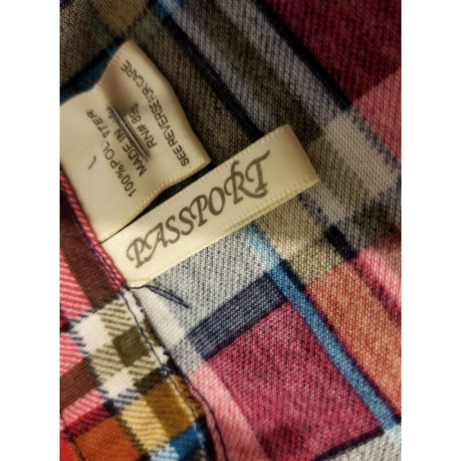 Vintage Womens Passport Blouse Shirt L Red Plaid Button Dress Size L / US 10 / IT 46 - 4 Thumbnail