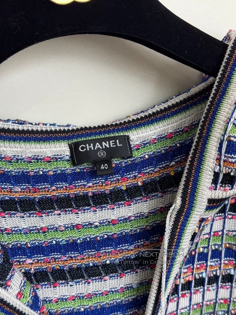 Chanel Chanel Colourful striped mulberry silk braided hooded shor Size S / US 4 / IT 40 - 3 Thumbnail