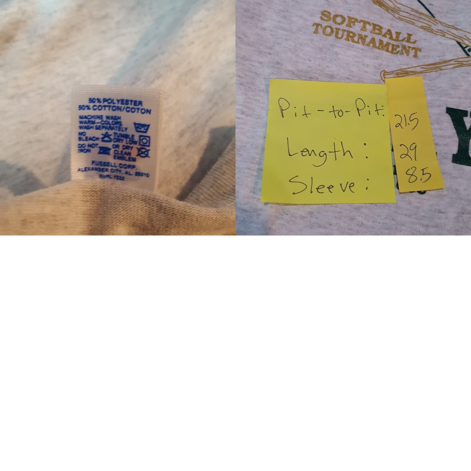Russell Athletic VINTAGE Russell Athletic Gray T-Shirt Mens XL 90s Baseball USA Softball Tournament Graphic Print Shirt Size US XL / EU 56 / 4 - 8 Thumbnail