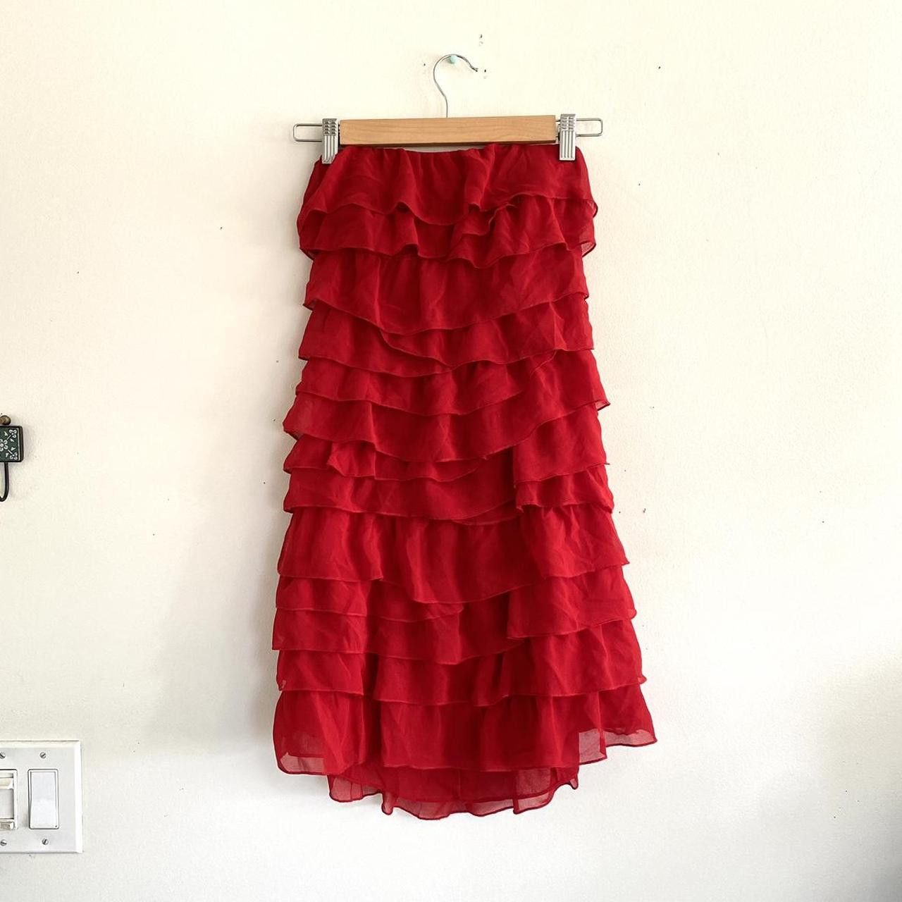 Guess VINTAGE GUESS MINI DRESS RUFFLED WOMENS SIZE 3 RED Size XS / US 0-2 / IT 36-38 - 2 Thumbnail