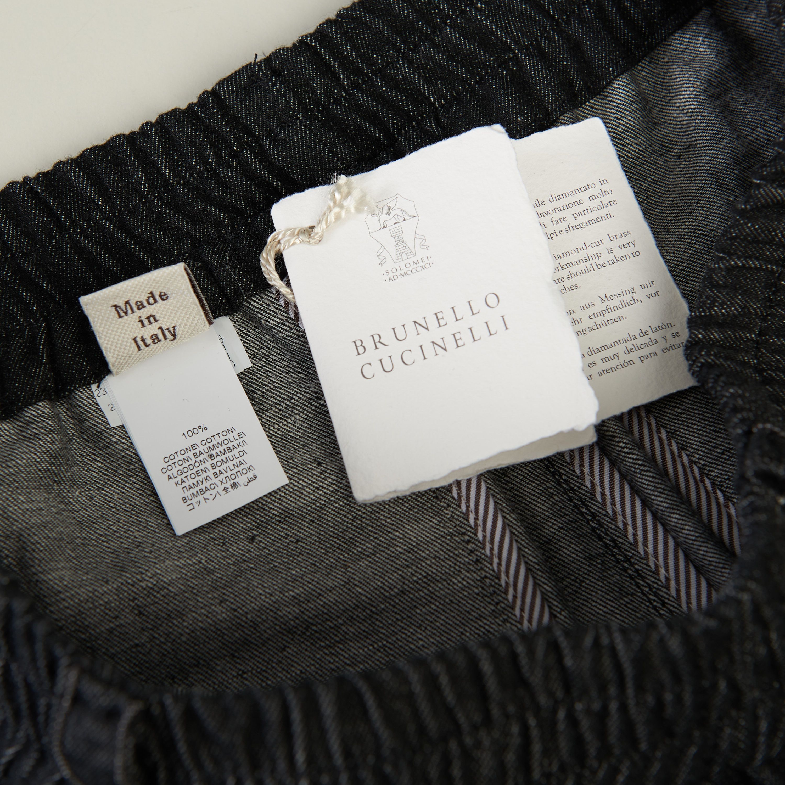 Brunello Cucinelli Black Dark Polished Denim Baggy Trousers Size 30" / US 8 / IT 44 - 8 Thumbnail