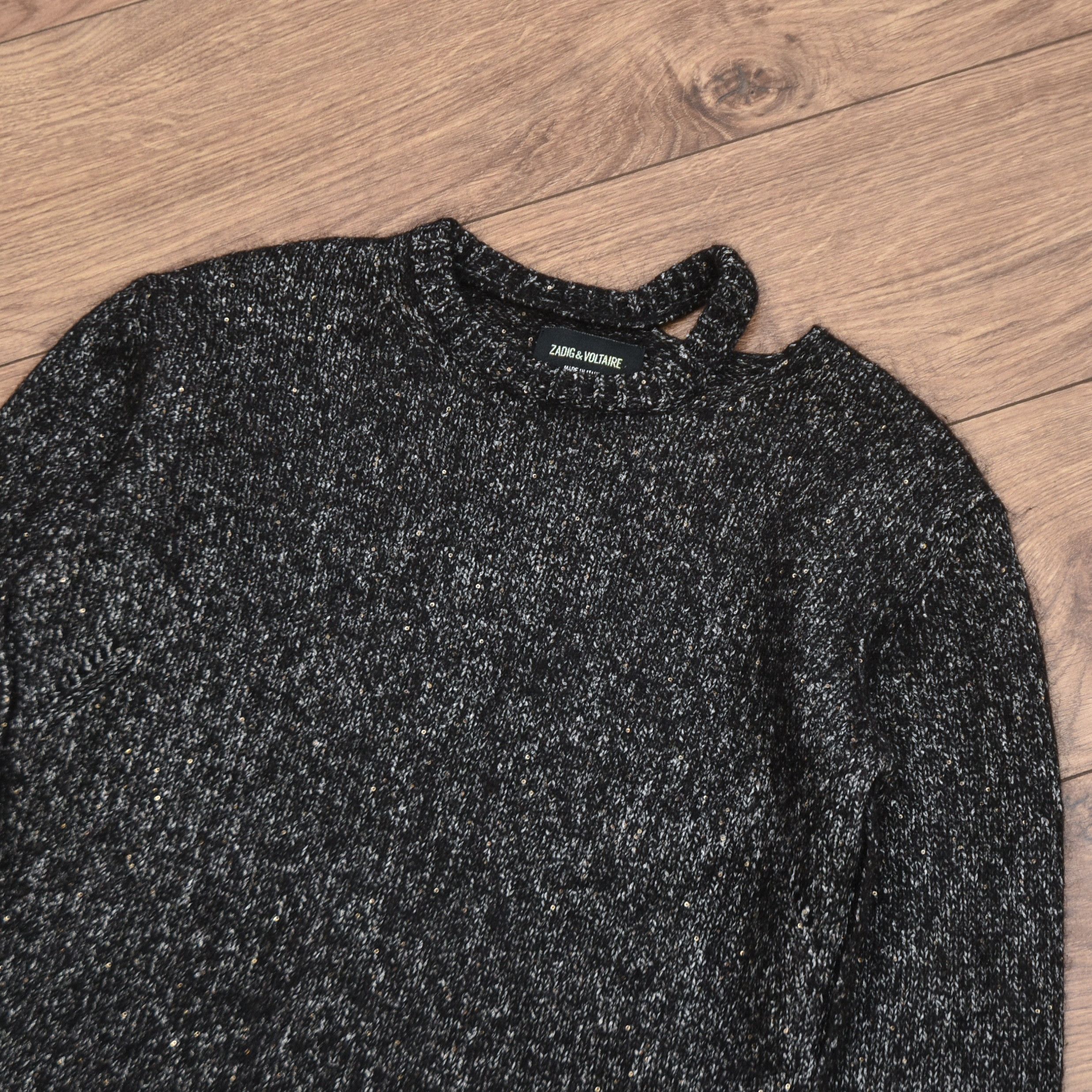 Zadig & Voltaire ZADIG VOLTAIRE Katy Bse Alpaca Silk Knit Sweater Sequin sz L Size L / US 10 / IT 46 - 6 Thumbnail