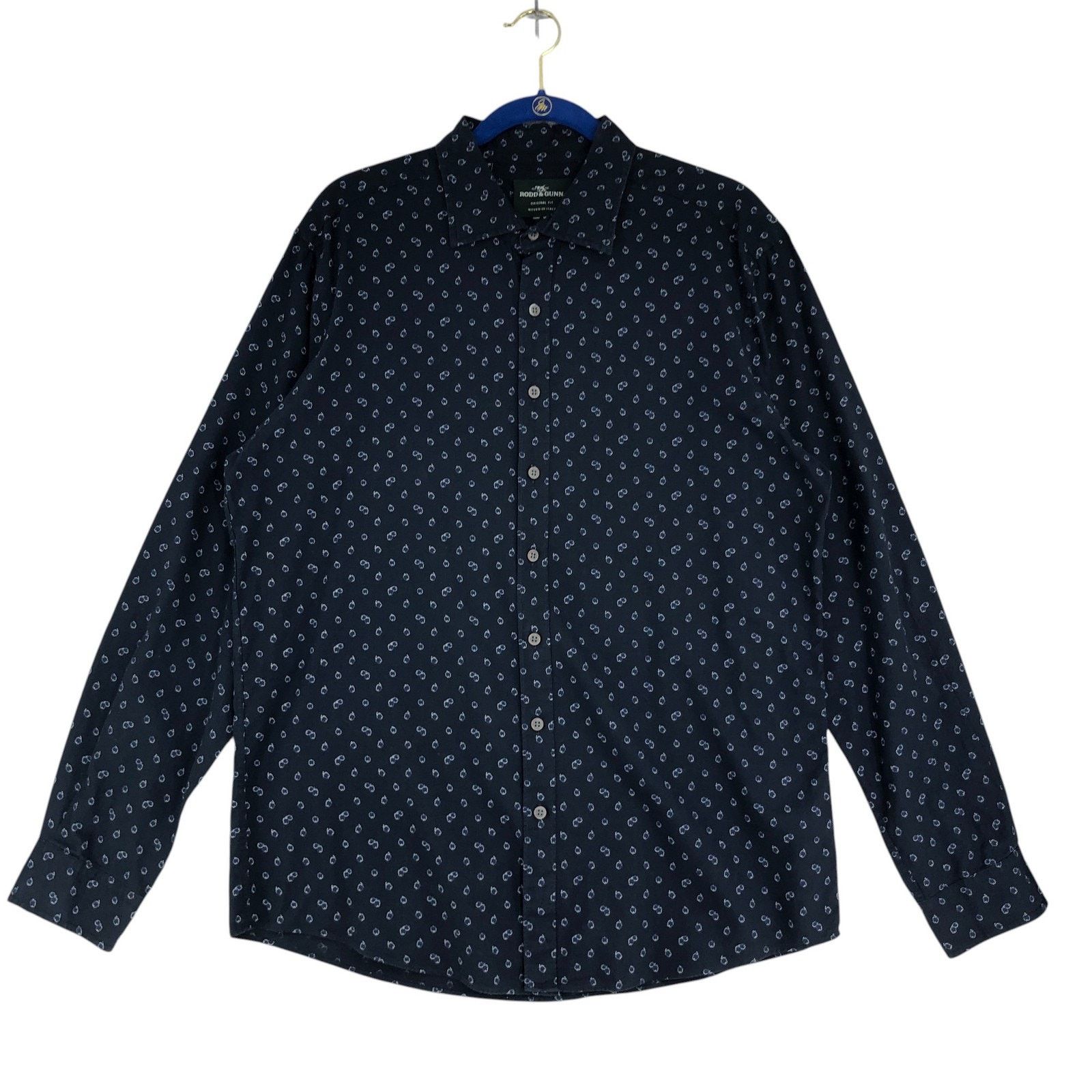 Rodd & Gunn Rodd & Gunn Shirt Navy Blue Original Fit Pattern Cotton Size US L / EU 52-54 / 3 - 1 Thumbnail