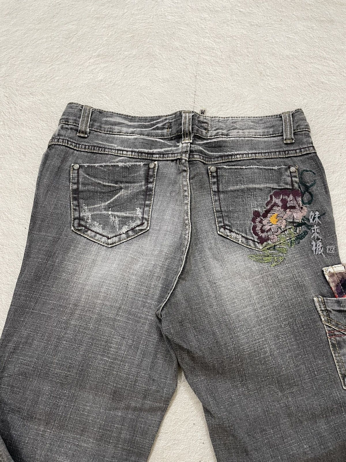 Japanese Brand 2000s Jorts Cargo Embroidered Japan Y2K Outseam 30 in Size 29" - 6 Thumbnail