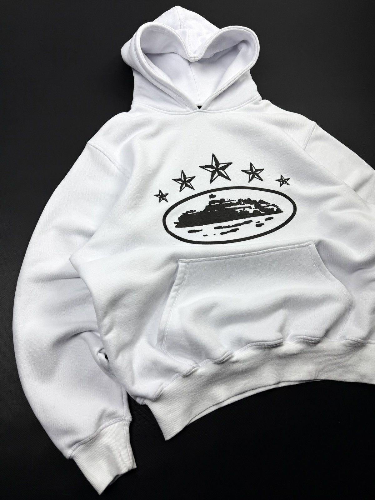 Corteiz Corteiz Alcatraz Big Logo White Heavy Cotton Hoodie STREETW Size US M / EU 48-50 / 2 - 2 Thumbnail