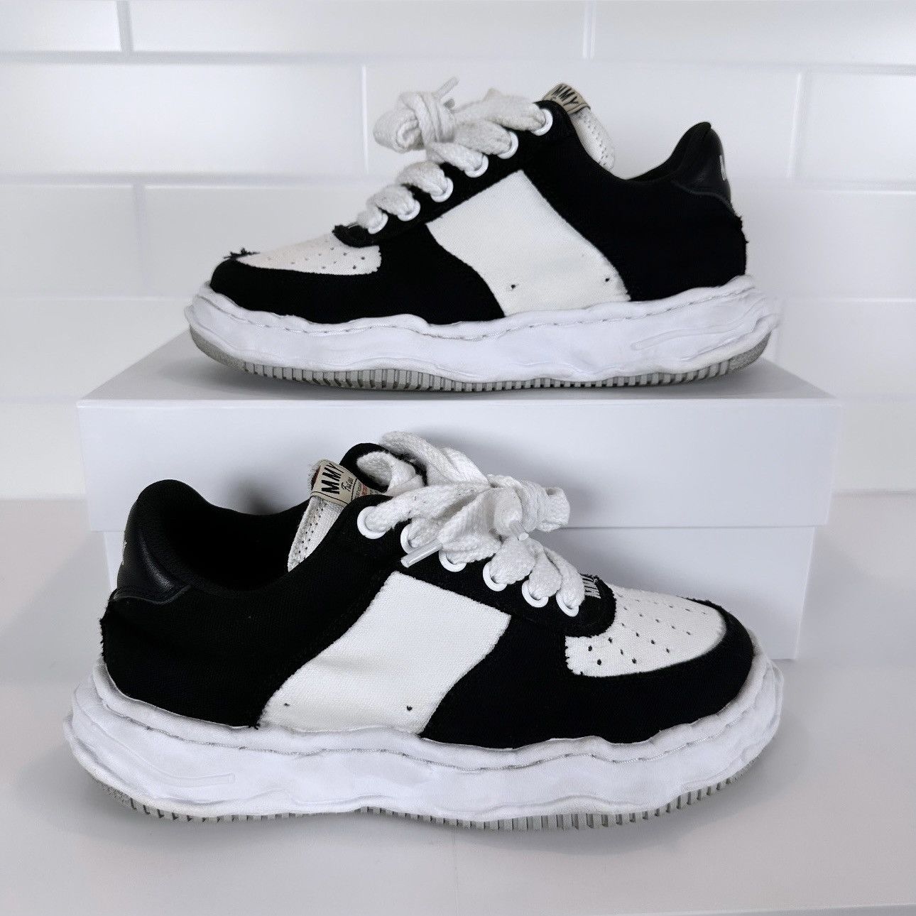 image of Maison Mihara Yasuhiro Mmy Wayne OG Sole Shoes in Black, Men's (Size 8)