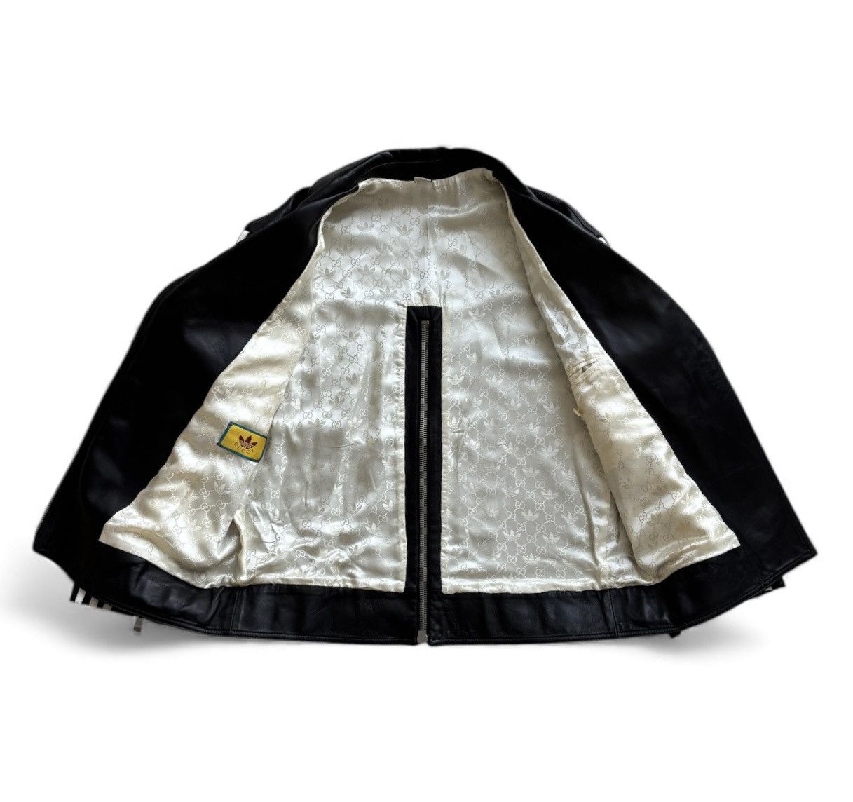 Adidas × Gucci Gucci Adidas Leather Biker Jacket Size US M / EU 48-50 / 2 - 2 Thumbnail