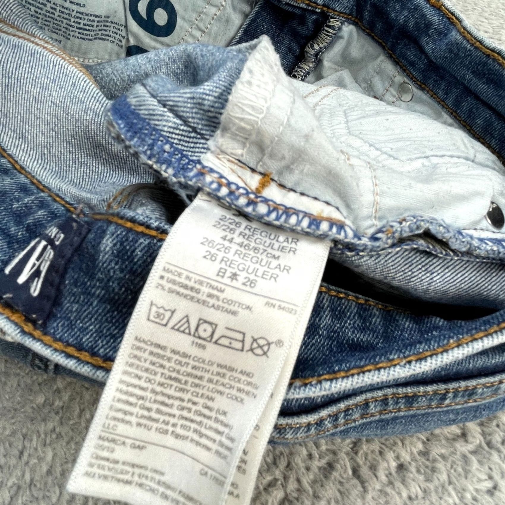Gap Gap Jeans Womens 2 Blue Cigarette Skinny Denim Cotton Stretch Mid Rise Logo Button Zipper 5-Pocket Womens Jeans Product City Preppy Size 26" / US 2 / IT 38 - 5 Thumbnail
