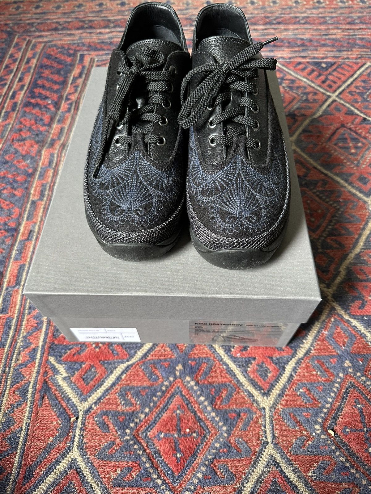 Pre-owned Kiko Kostadinov Haidu Lace Up Black/yellow Shoes