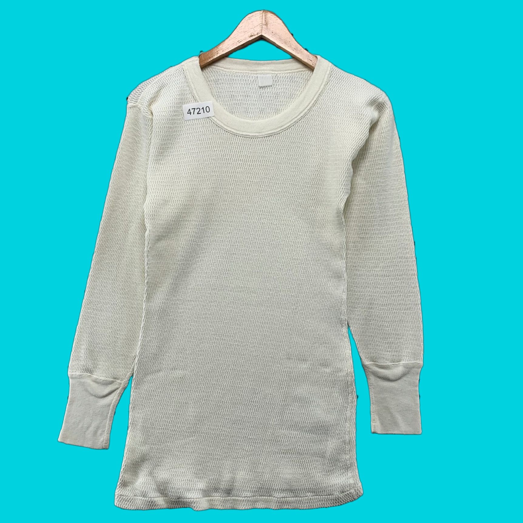 Vintage VINTAGE Thermal Shirt Mens M White Long Sleeve Thick Waffle Knit USA Size US M / EU 48-50 / 2 - 1 Thumbnail