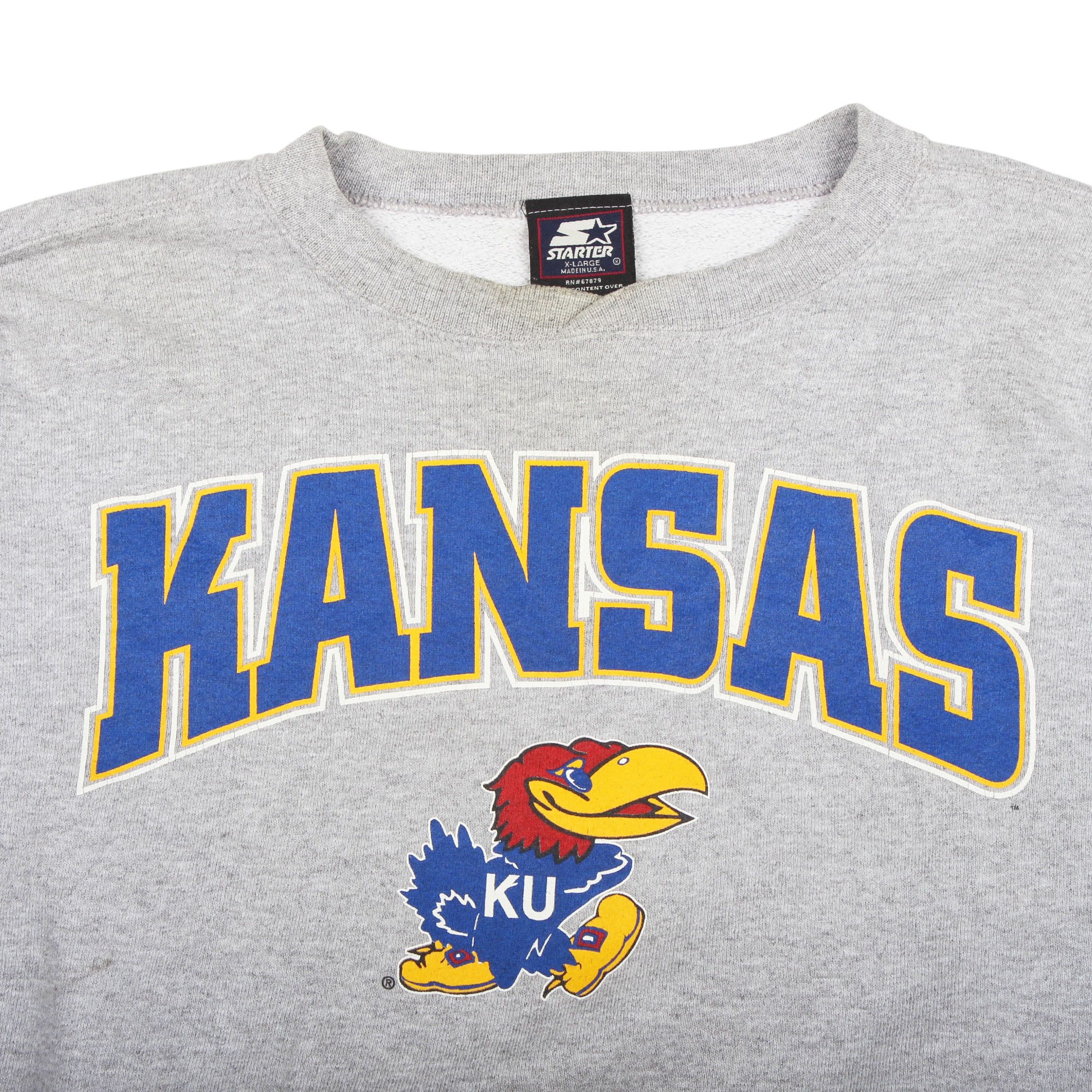 Starter × Vintage Starter University of Kansas Jayhawks Crewneck Sweatshirt Size US XL / EU 56 / 4 - 2 Thumbnail