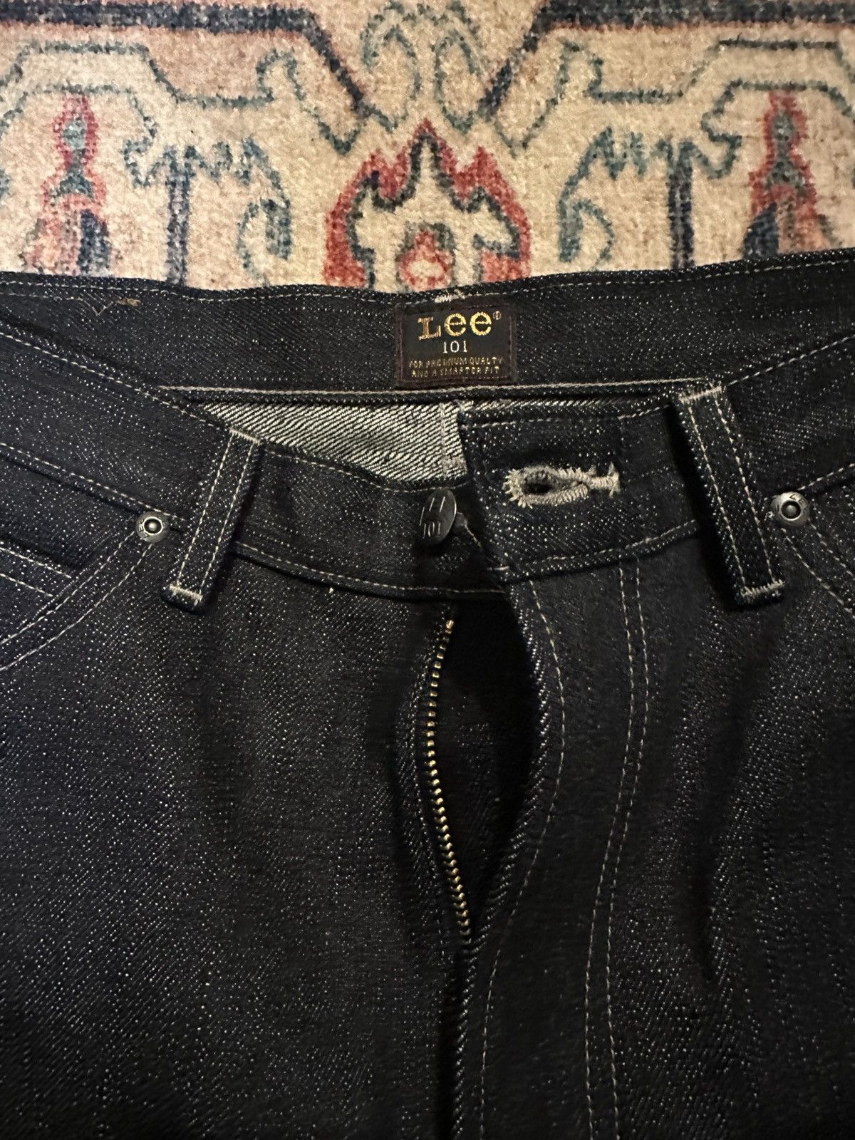 Lee Lee 101 R Relaxed Made in Japan 17oz Selvedge Jeans 31x34 Size US 31 - 3 Thumbnail