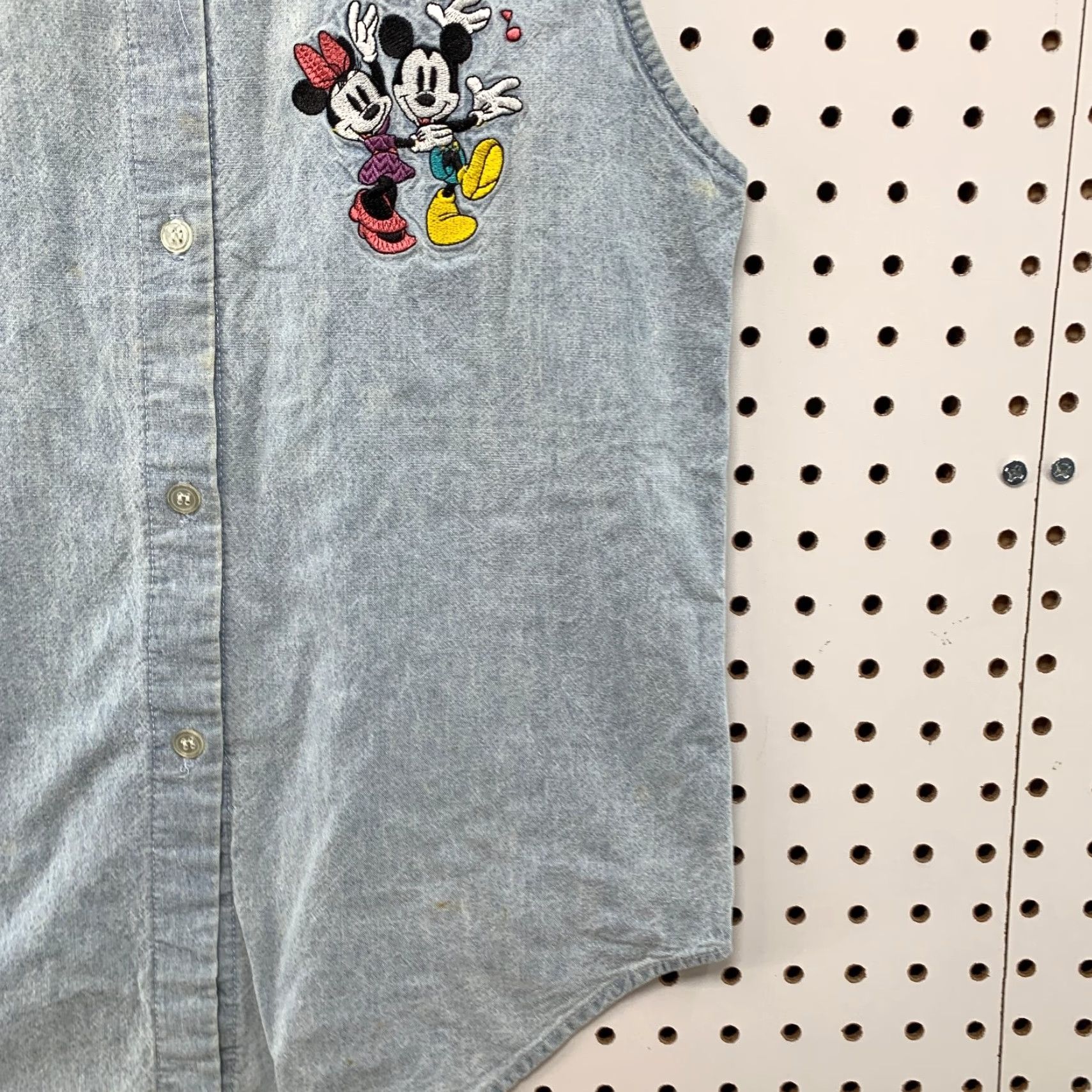 CO VINTAGE Mickey & Co Button Denim Shirt Womens Medium Size 10 Embroidered Blue 100% Cotton Denim Shirt Mickey Embroidered Casual Womens Shirt 90s? Size M / US 6-8 / IT 42-44 - 7 Thumbnail