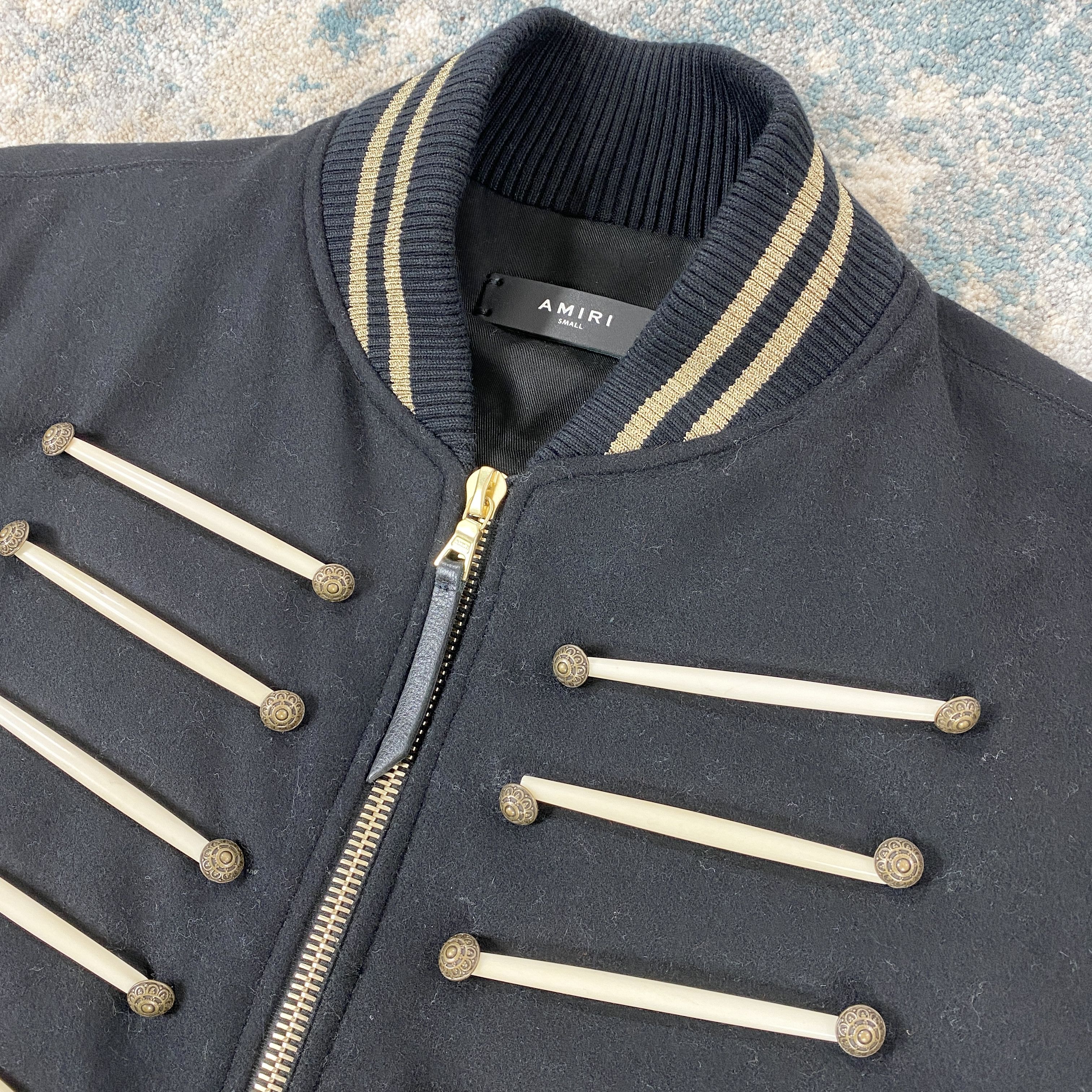 Amiri Amiri Forever Wool Blend Bomber Jacket In Black RRP £1930 Size US S / EU 44-46 / 1 - 5 Thumbnail