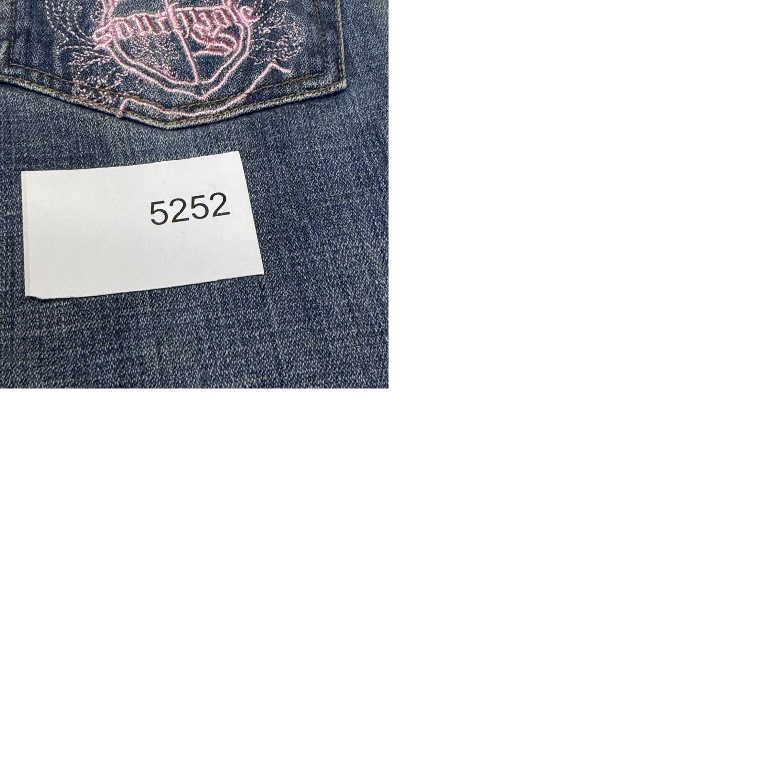 Southpole Southpole Jeans Juniors 13 Blue Low Rise Flare Embroidered Logo Stretch Denim Jeans - 5-Pocket Logo Crest Embroidery Womens, Regular Fit, Medium Wash Size 34" / US 12 / IT 48 - 10 Thumbnail