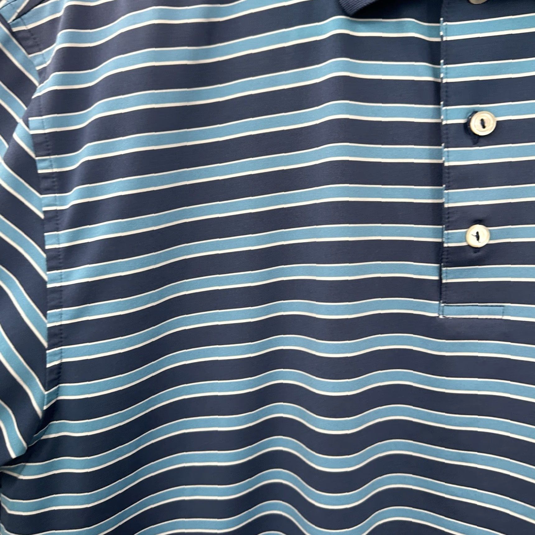 Peter Millar Peter Millar Summer Comfort Shirt Mens Large Blue Striped Polo Golf Preppy Dad Size US L / EU 52-54 / 3 - 7 Thumbnail