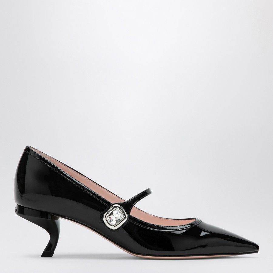 Roger Vivier o1d2blof0924 Leather Decolletés in Black Size US 10 / IT 40 - 1 Thumbnail