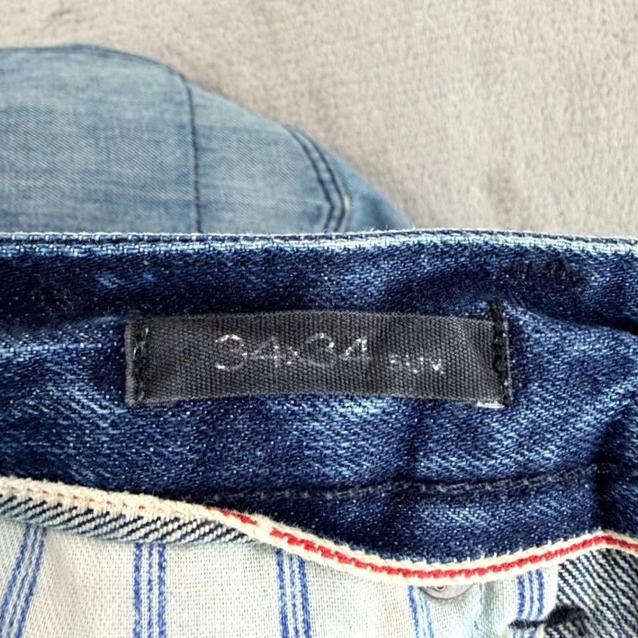 Banana Republic Banana Republic Premium Patchwork Distressed Selvedge Jeans Blue Men 34x34 Slim Mid Rise 5-Pocket Denim Slimming Casual Cowboy Style Shirts? Size US 33 - 4 Thumbnail