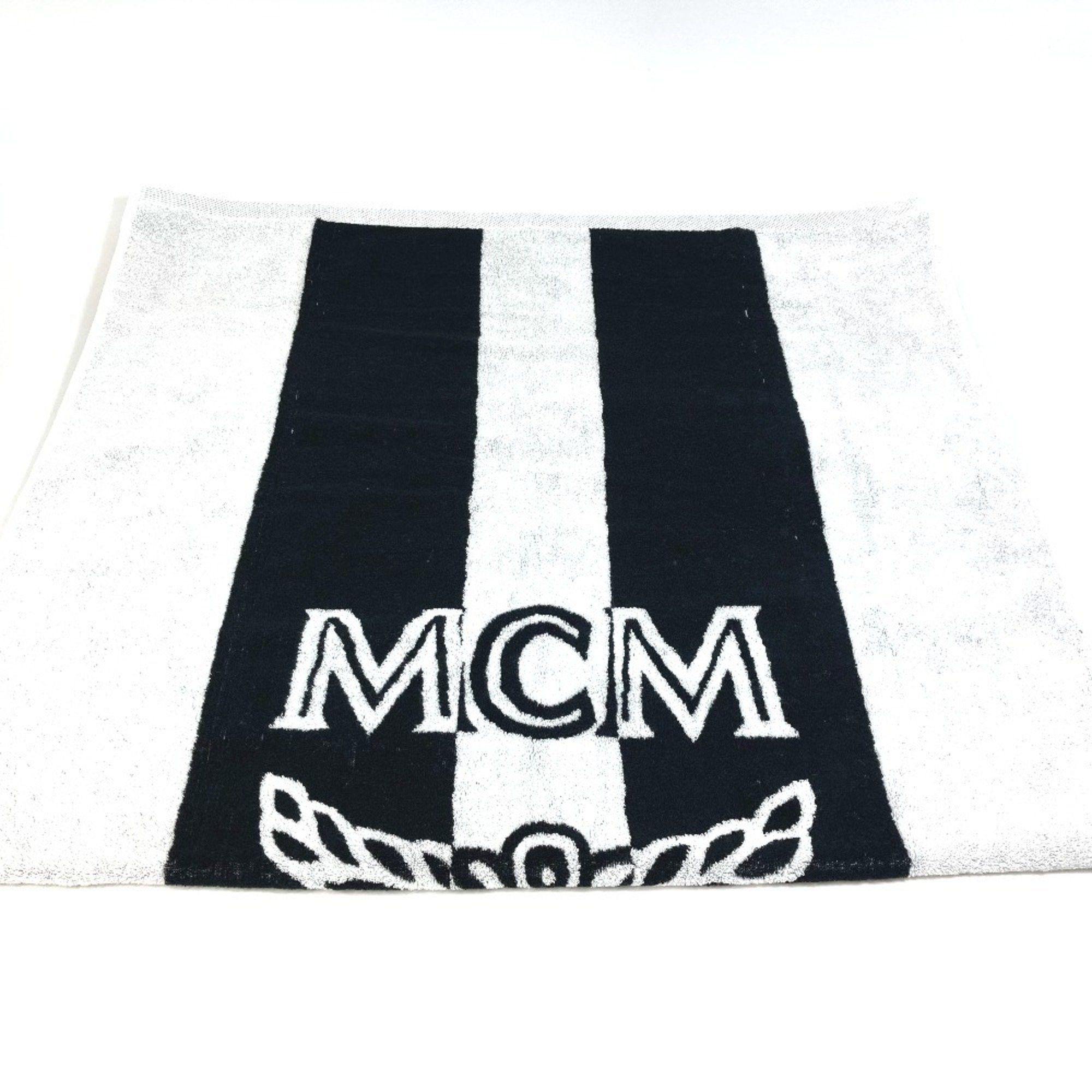 MCM MCM Bicolor Beach Towel Blanket Bath Cotton Men's Women's Black Size ONE SIZE - 1 Thumbnail