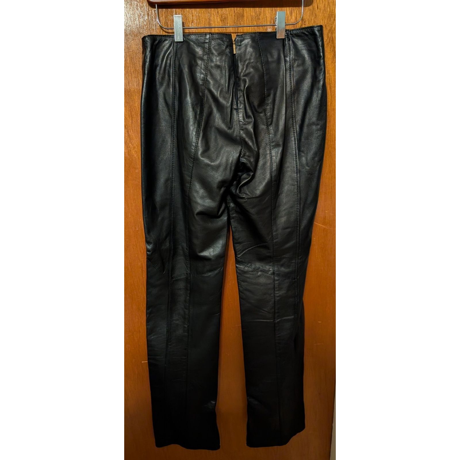 Roberto Cavalli Roberto Cavalli Black Leather Pants Italy Flare Zipper Small Size 28" / US 6 / IT 42 - 5 Thumbnail
