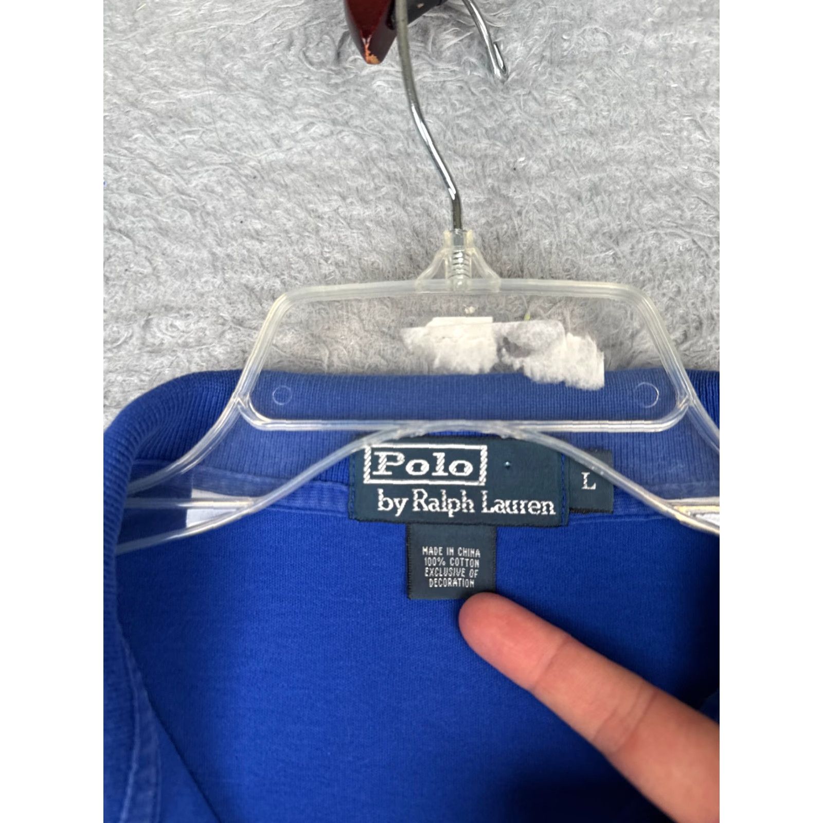 Ralph Lauren VINTAGE Ralph Lauren Polo Shirt Adult Large Blue 100% Cotton Short Sleeve Polo Shirt Mens 40 in Chest Modern Sports American 90s? Size US L / EU 52-54 / 3 - 7 Thumbnail