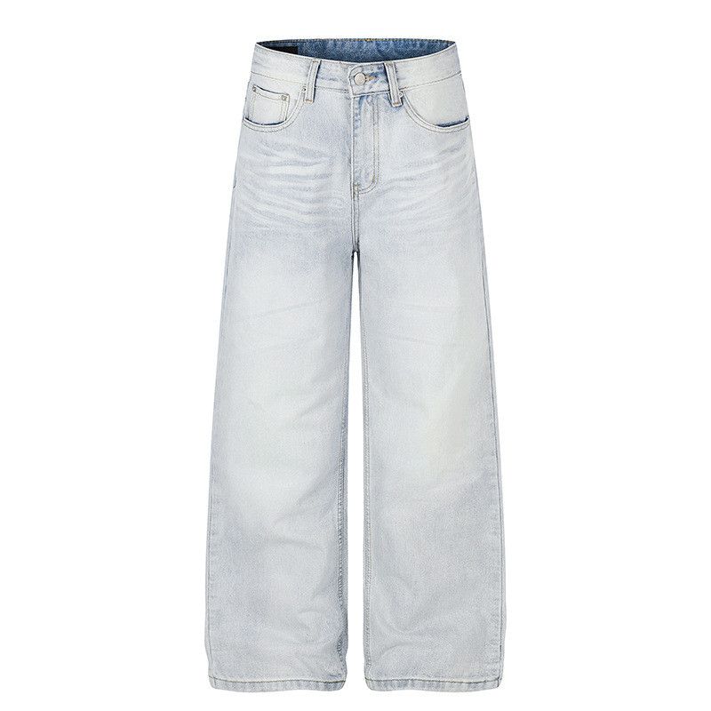 Jean Street-Style Washed & Distressed Denim Jeans with Whiskering Size US 32 / EU 48 - 1 Thumbnail