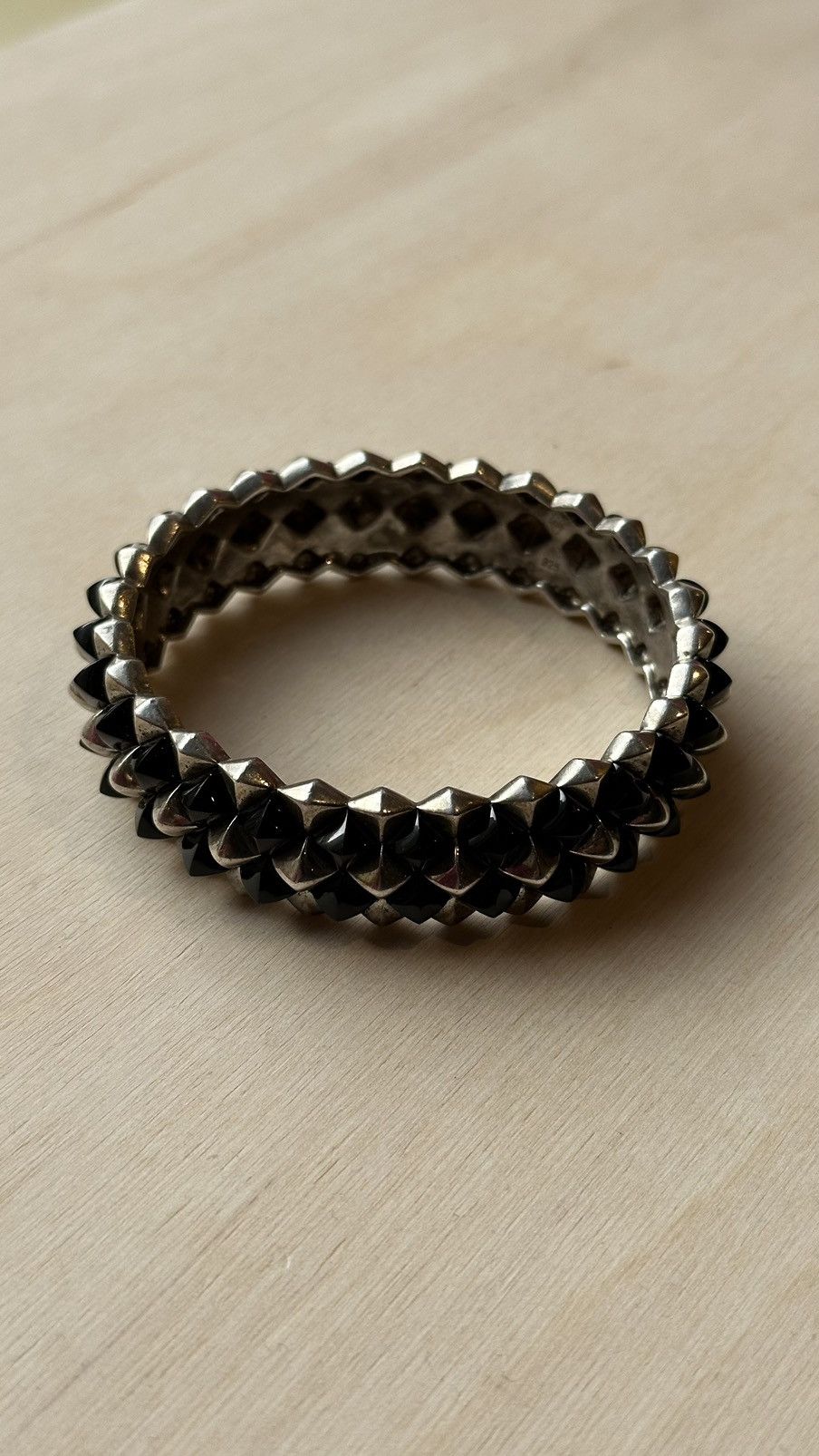 Stephen Webster Stephen Webster Solid Silver Bracelet with Black Stone – 925 Size ONE SIZE - 1 Thumbnail