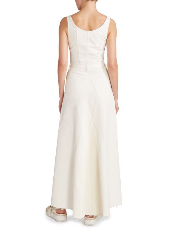 Chloe o1y0825 Denim Maxi Dress in White Size M / US 6-8 / IT 42-44 - 5 Thumbnail