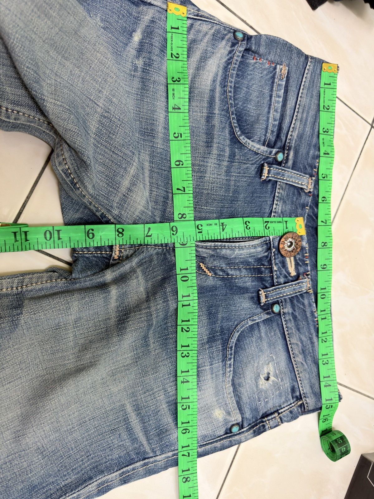 Edwin Vintage Edwin Distressed Blue Washed Low Rise Denim Jeans Size US 29 - 17 Thumbnail