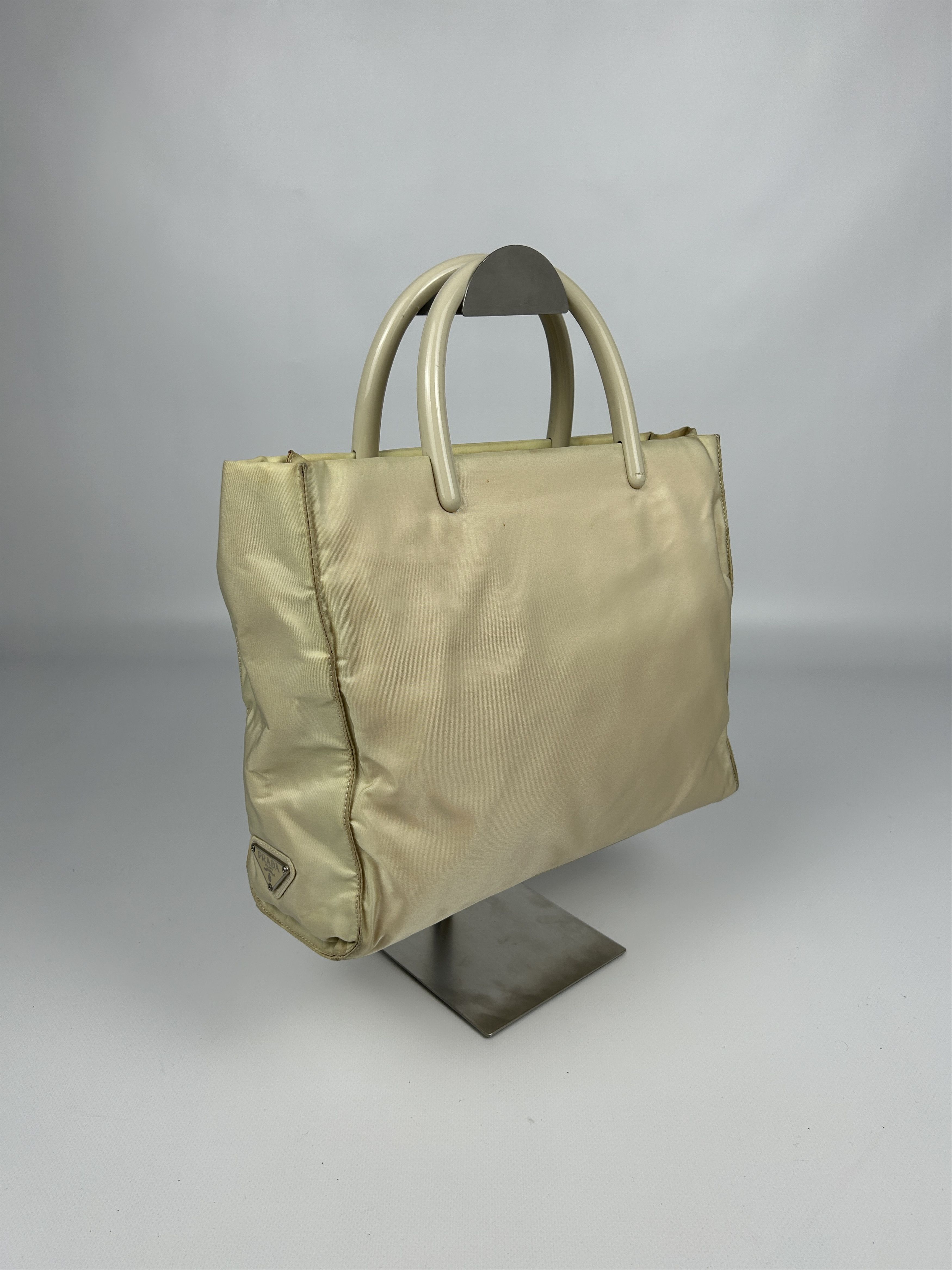 Prada Vintage y2k prada nylon triangle logo plastic handle bag Size ONE SIZE - 1 Thumbnail