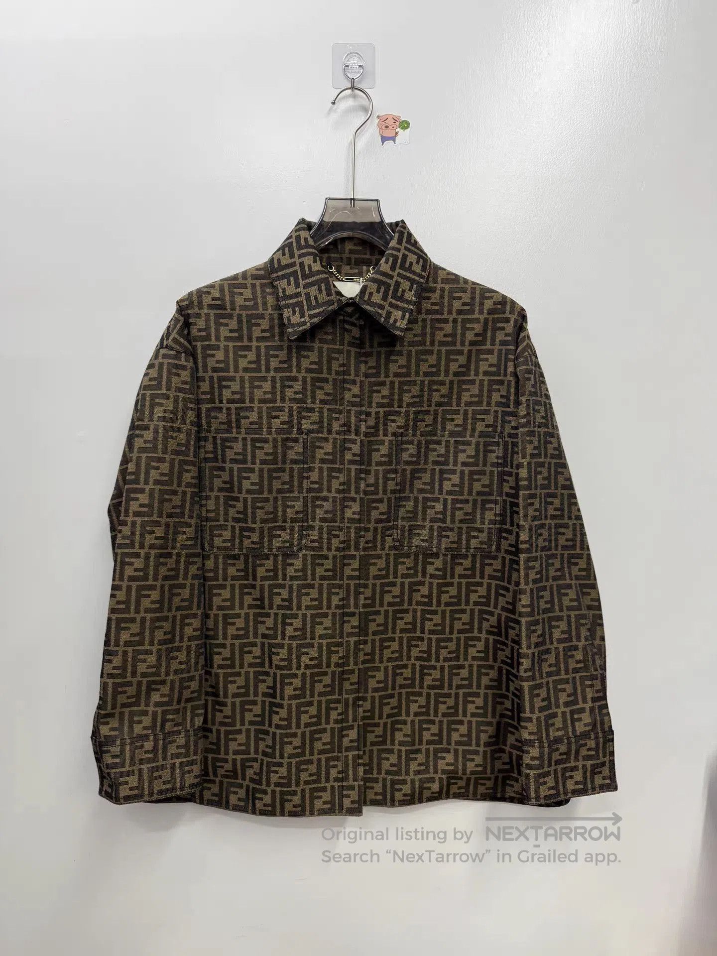 Fendi Brown Patterned Long Sleeve Button. Size US XS / EU 42 / 0 - 1 Thumbnail