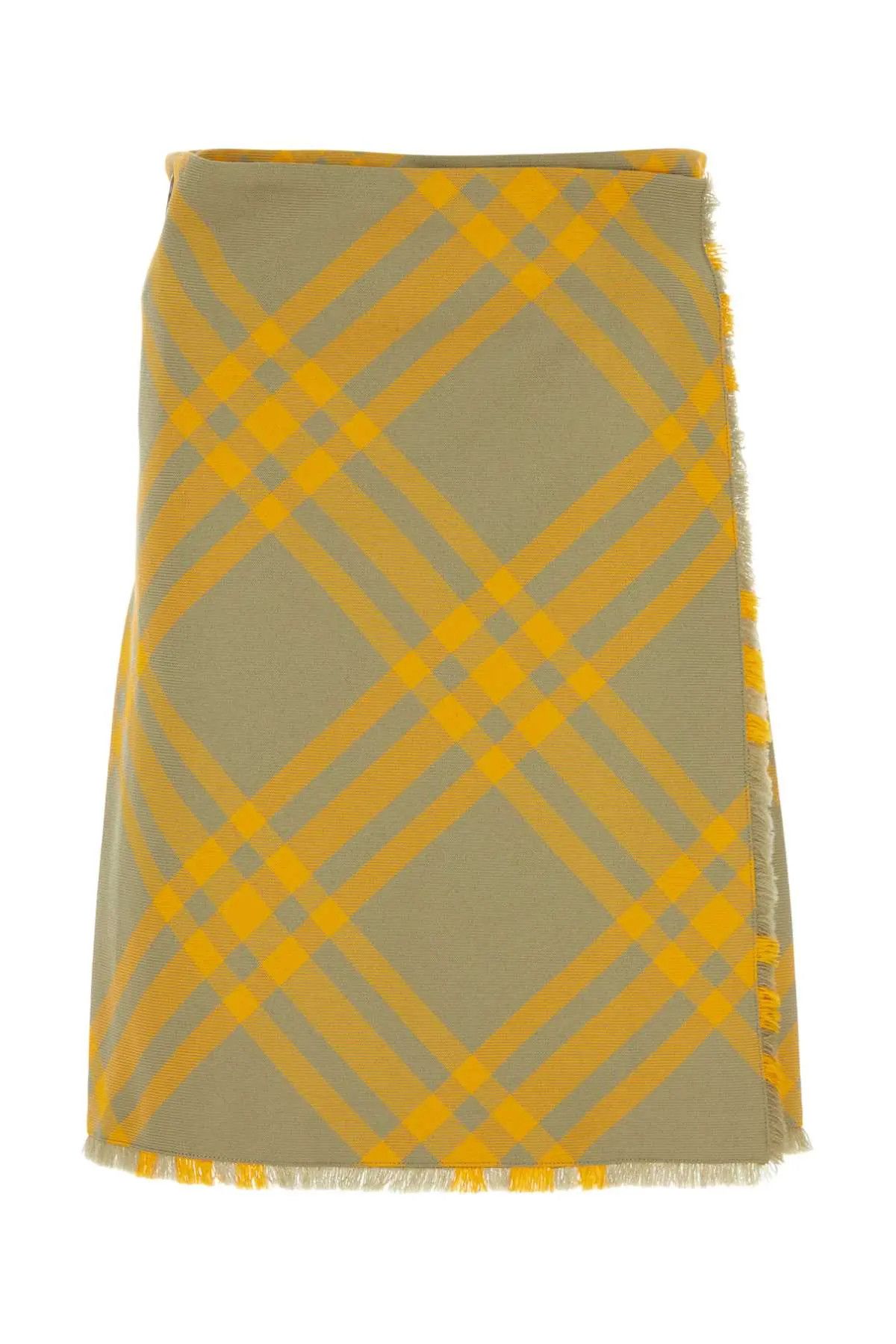 Burberry BURBERRY yellow beige check midi hunter skirt Daniel Lee Size 27" / US 4 / IT 40 - 2 Thumbnail