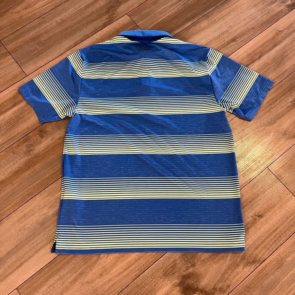 Under Armour Under Armour Blue Stripe Athletic Casual Polo Men Large Bin Size US L / EU 52-54 / 3 - 4 Thumbnail