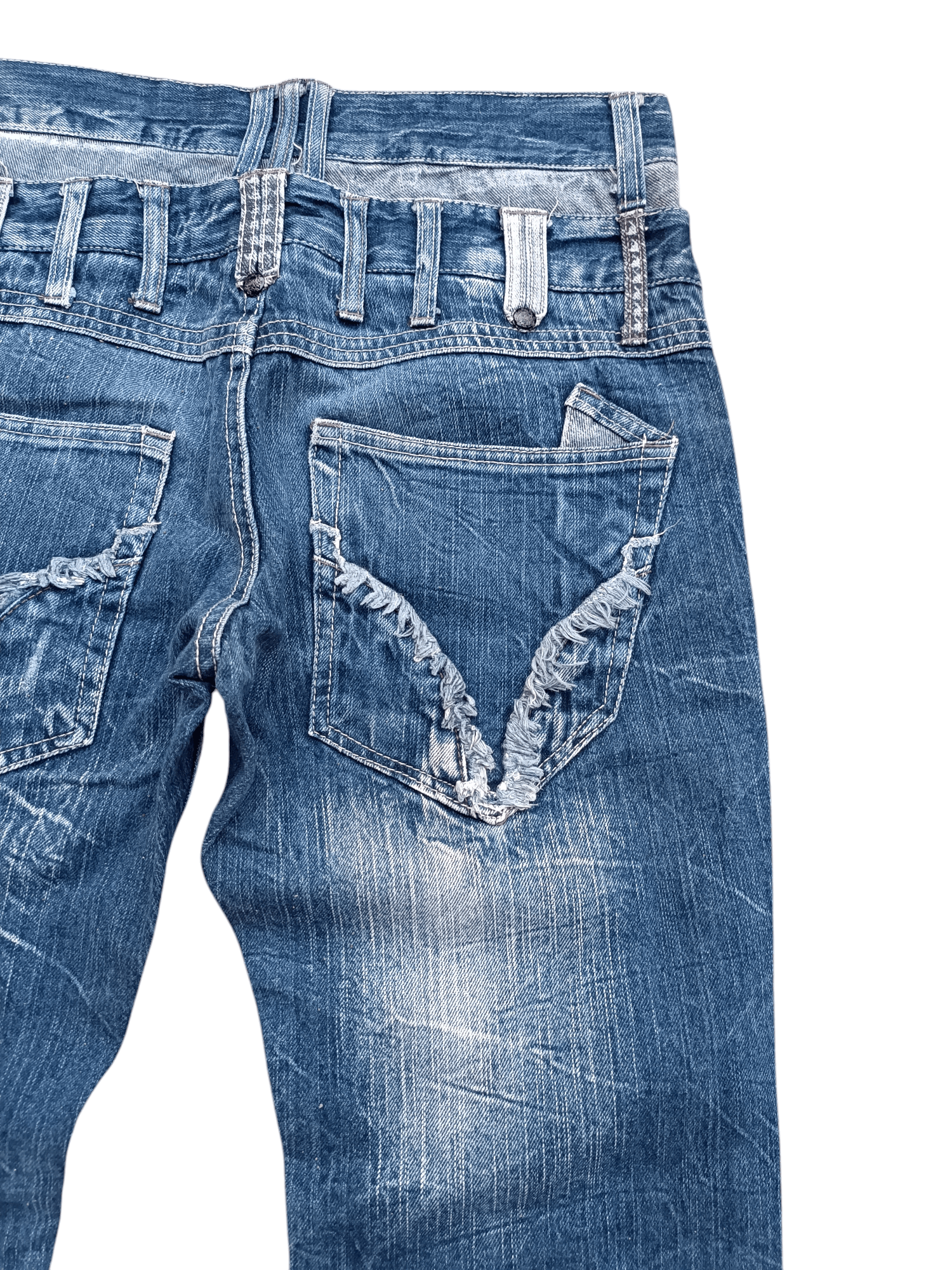 Japanese Brand FLARED 🔥 BLOW BY BLUE FLASH FADED JEANS Size US 31 - 21 Thumbnail
