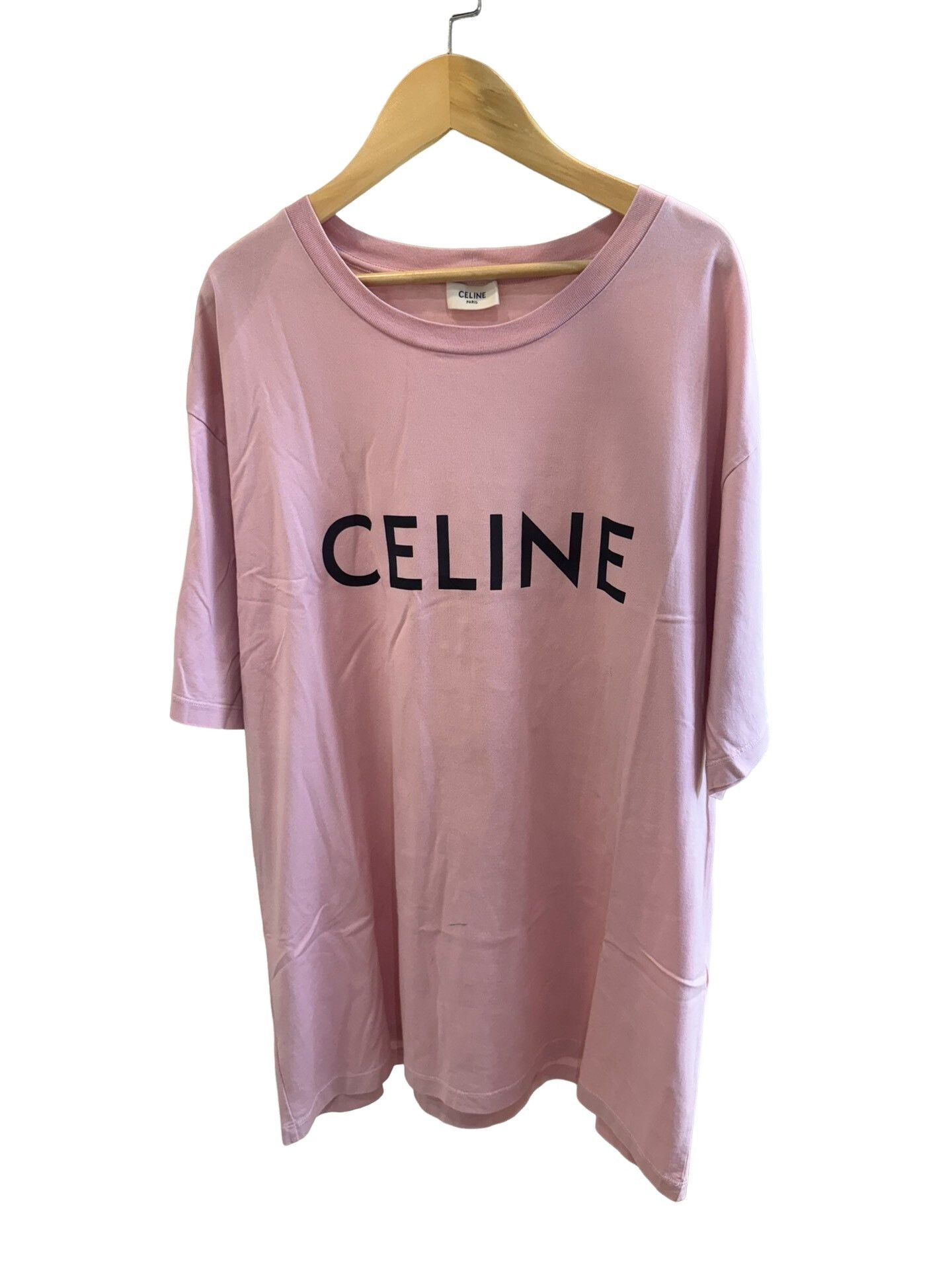 Celine Celine Logo Print Pink T-Shirt XL Size US XL / EU 56 / 4 - 1 Thumbnail
