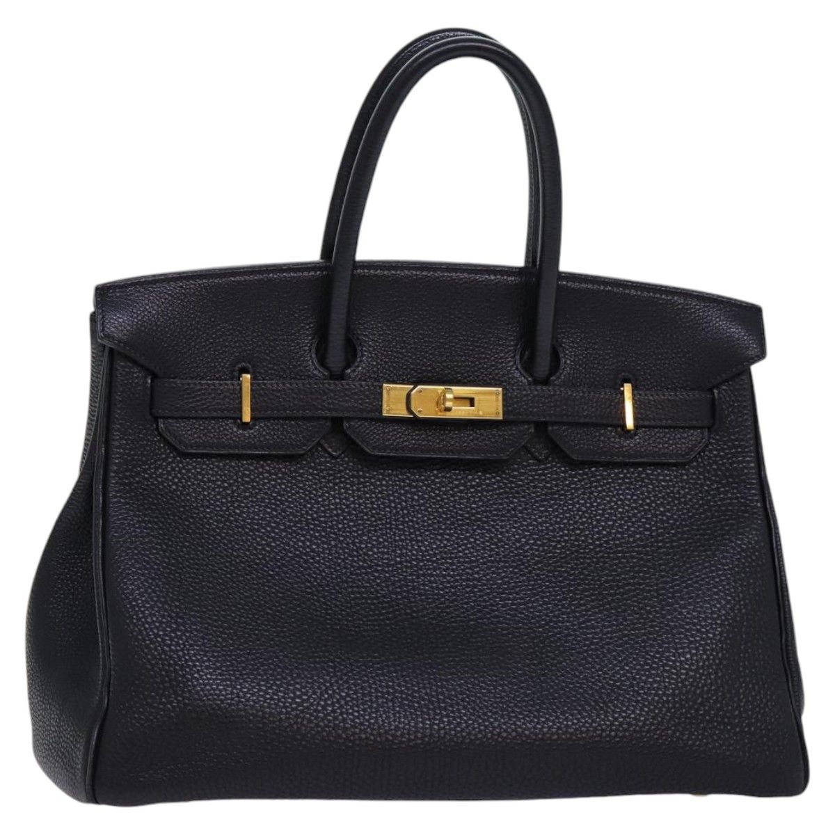 Hermes Hermes Birkin Handbag Black Clemence with Palladium Hardware Size ONE SIZE - 1 Thumbnail