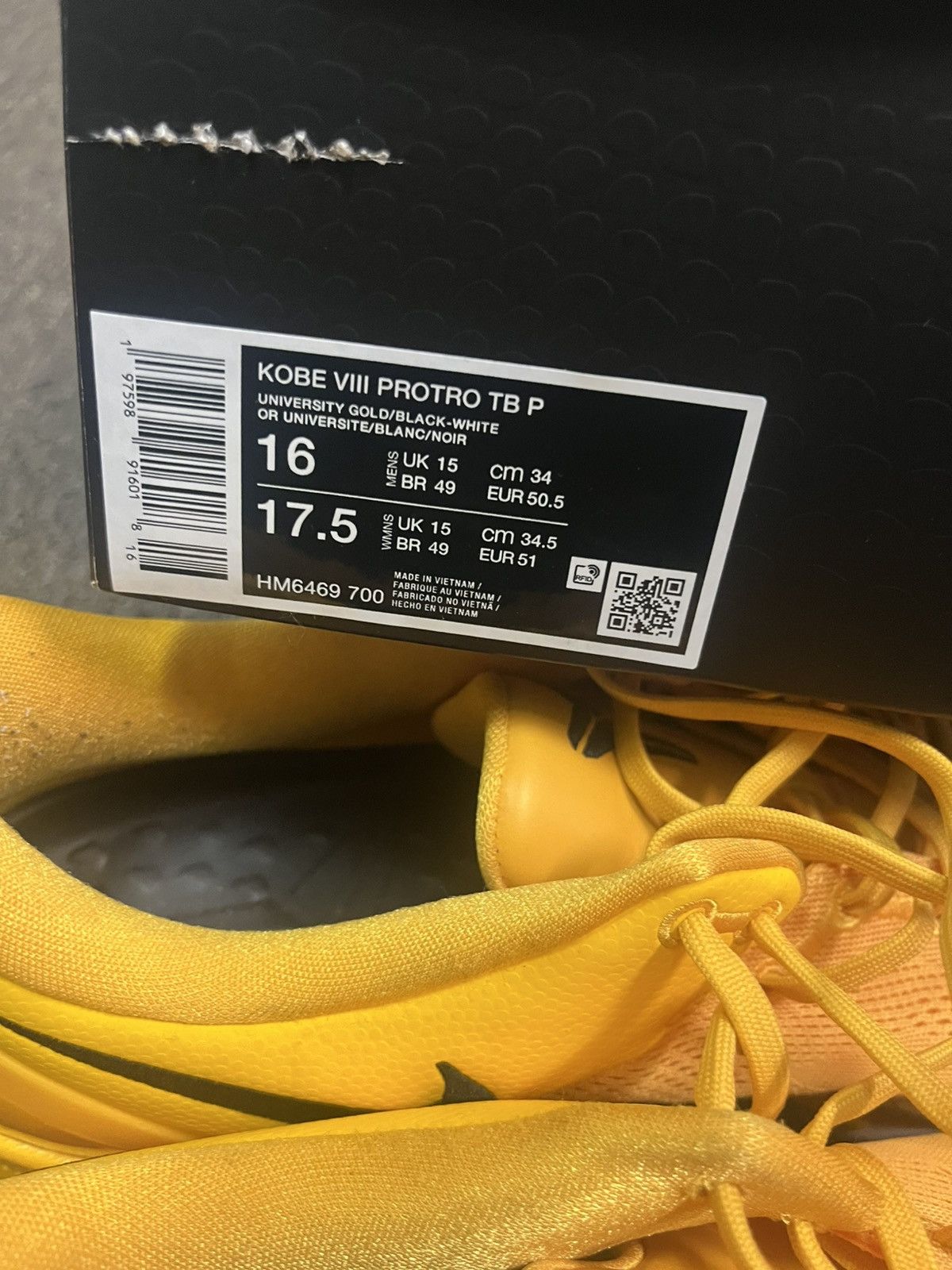 Nike Nike Kobe 8 Protro TB P University Gold Size US 15 / EU 48 - 8 Thumbnail